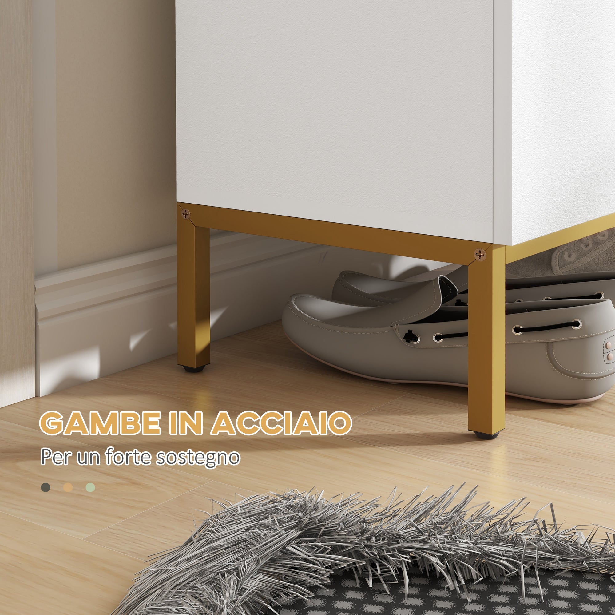 Space-Saving Shoe Cabinet with 2 Doors for 15-20 Pairs of Shoes, Entryway Shoe Cabinet with 5 Adjustable Shelves and Soft-Close Doors, White