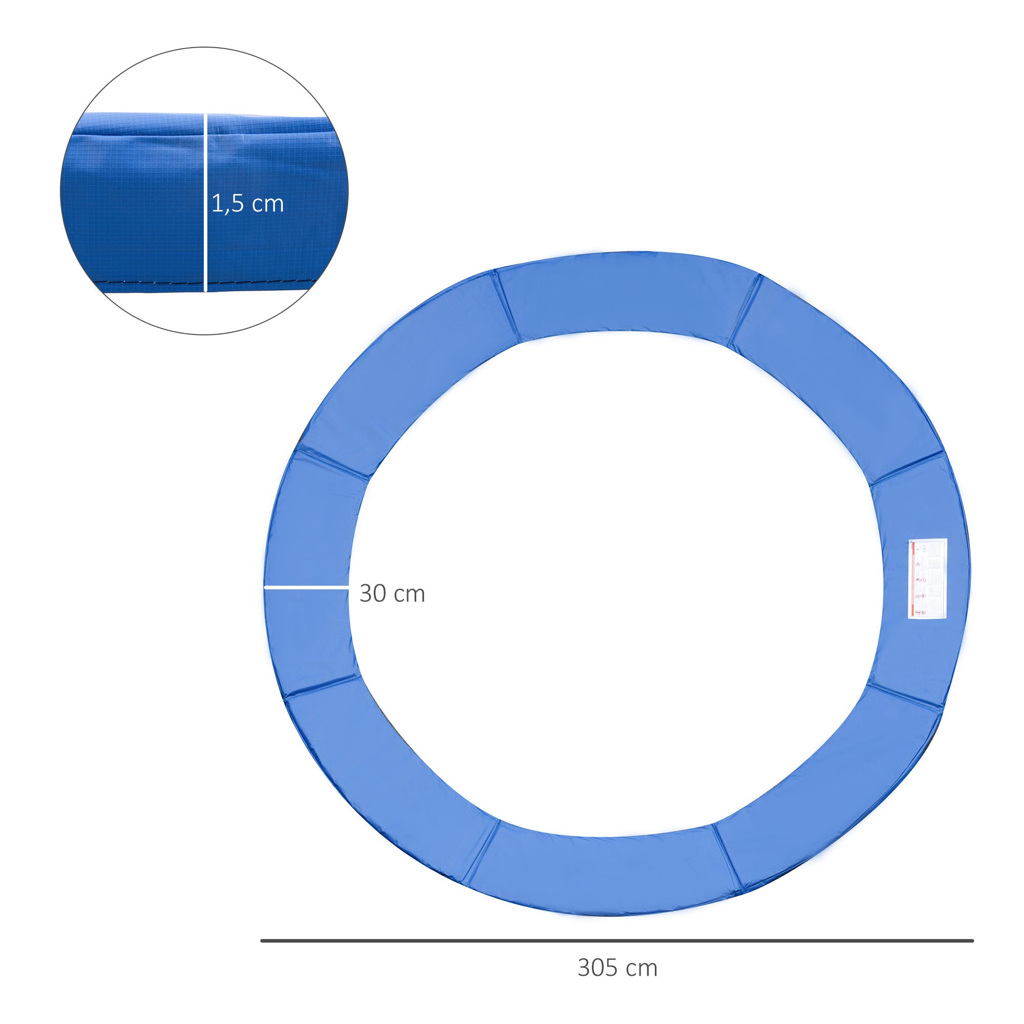 Trampoline Edge Cover Safety Net Weather Cover 8ft 10ft 12ft 15ft Edge Cover: Ø 305cm-Blue(Trampoline not included)