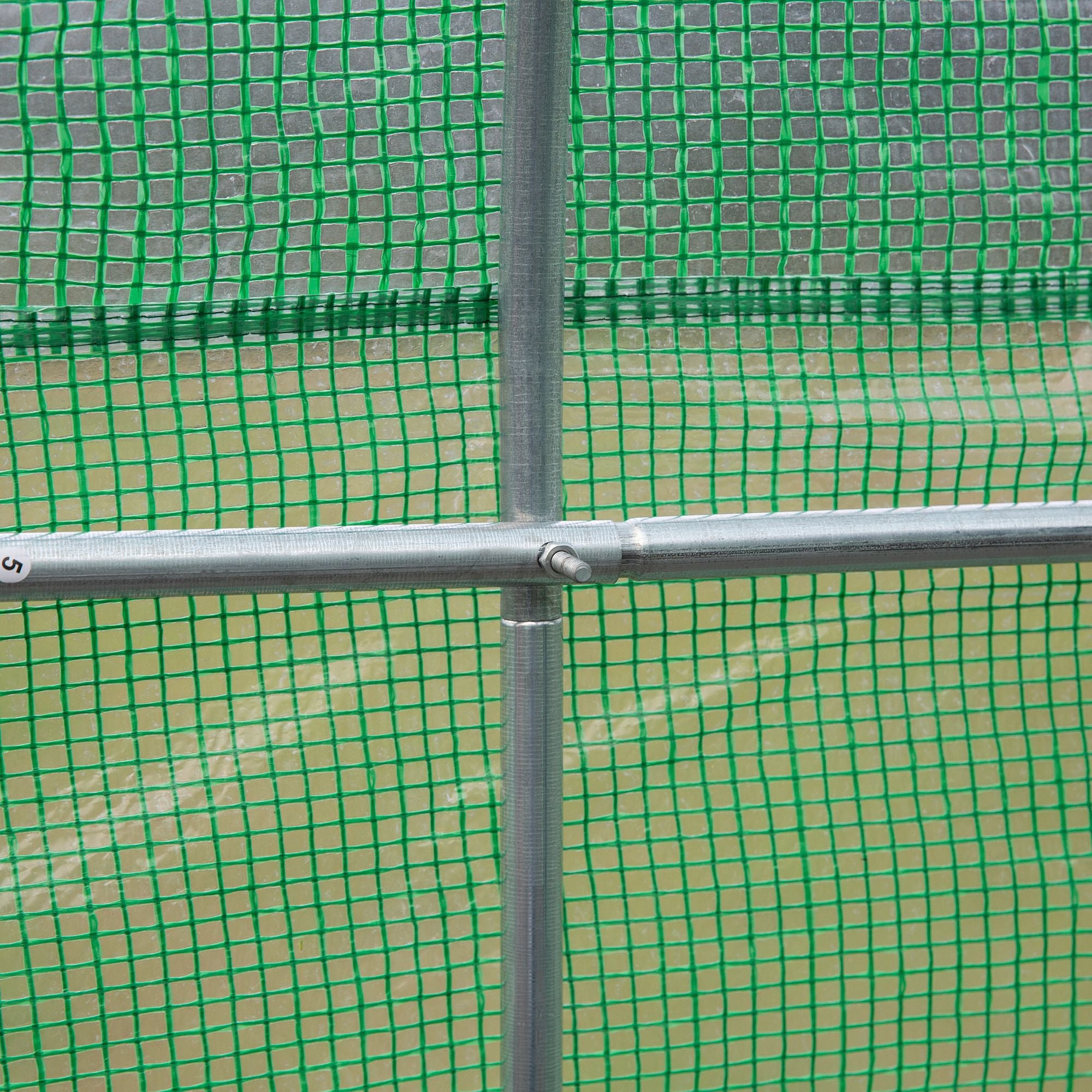 Garden Tunnel Greenhouse Ground Area 10.5 m² 3.5 x 3 x 2 m Reinforced Tubular Frame Zippered Door 6 Roll-up Windows Green