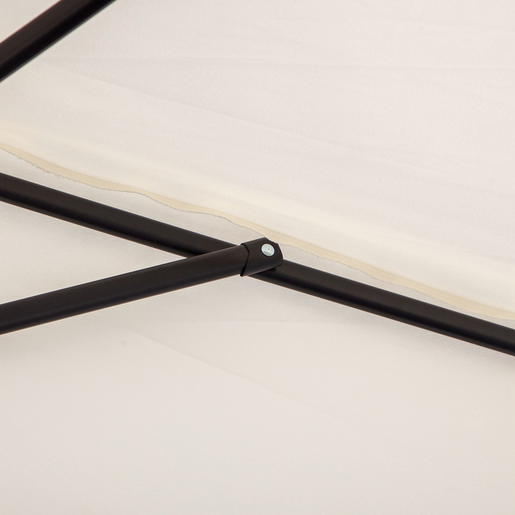 Half Umbrella - Balcony Umbrella 5 Metal Struts 2.93 x 1.5 x 2.49 m High Density Polyester Cream