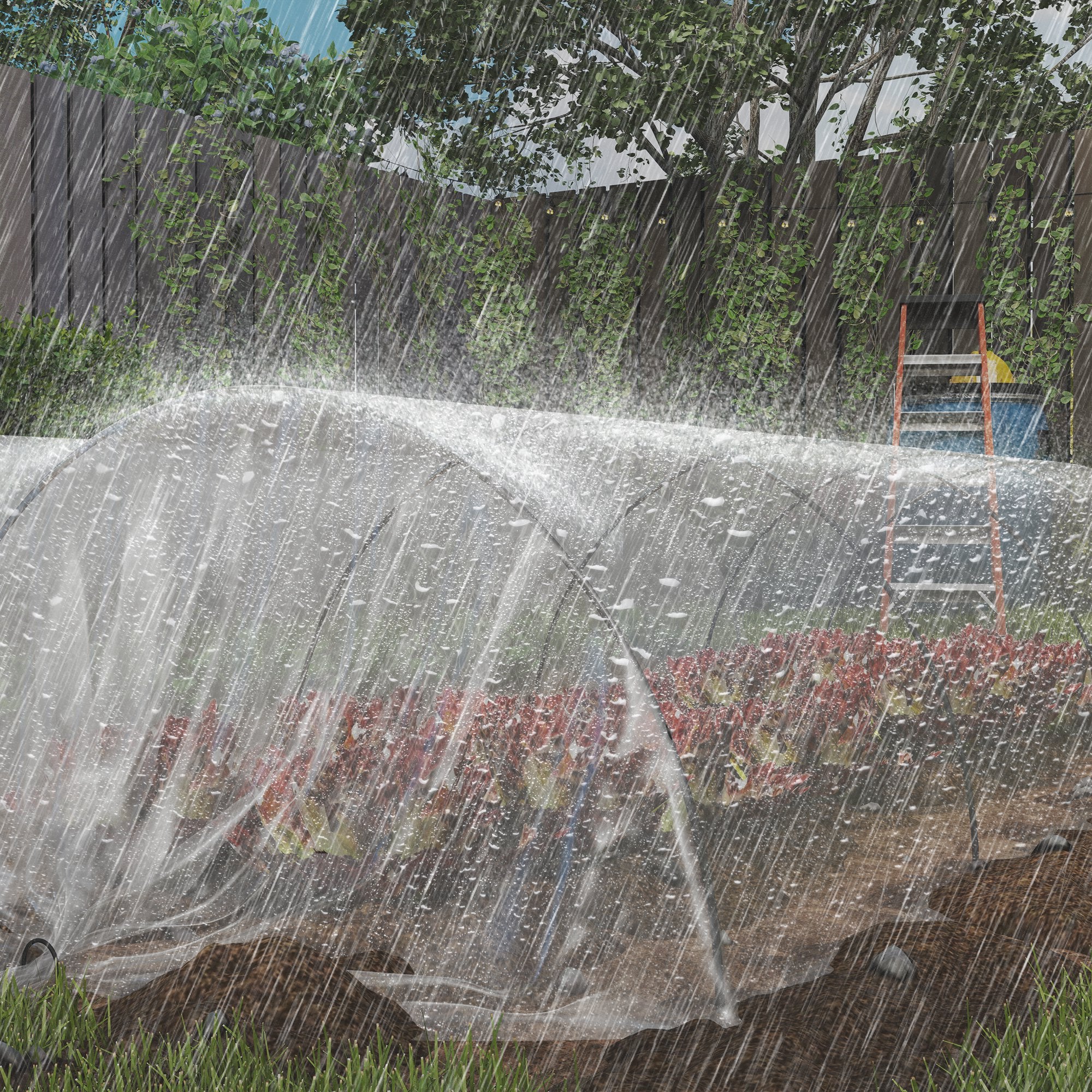 Greenhouse Film 6x10 m Waterproof Garden Film with UV Protection, Extra Thick Tear-Resistant Plastic Film, Cover for Greenhouse Poly Tunnel, Tunnel Film for Outdoor Area Transparent