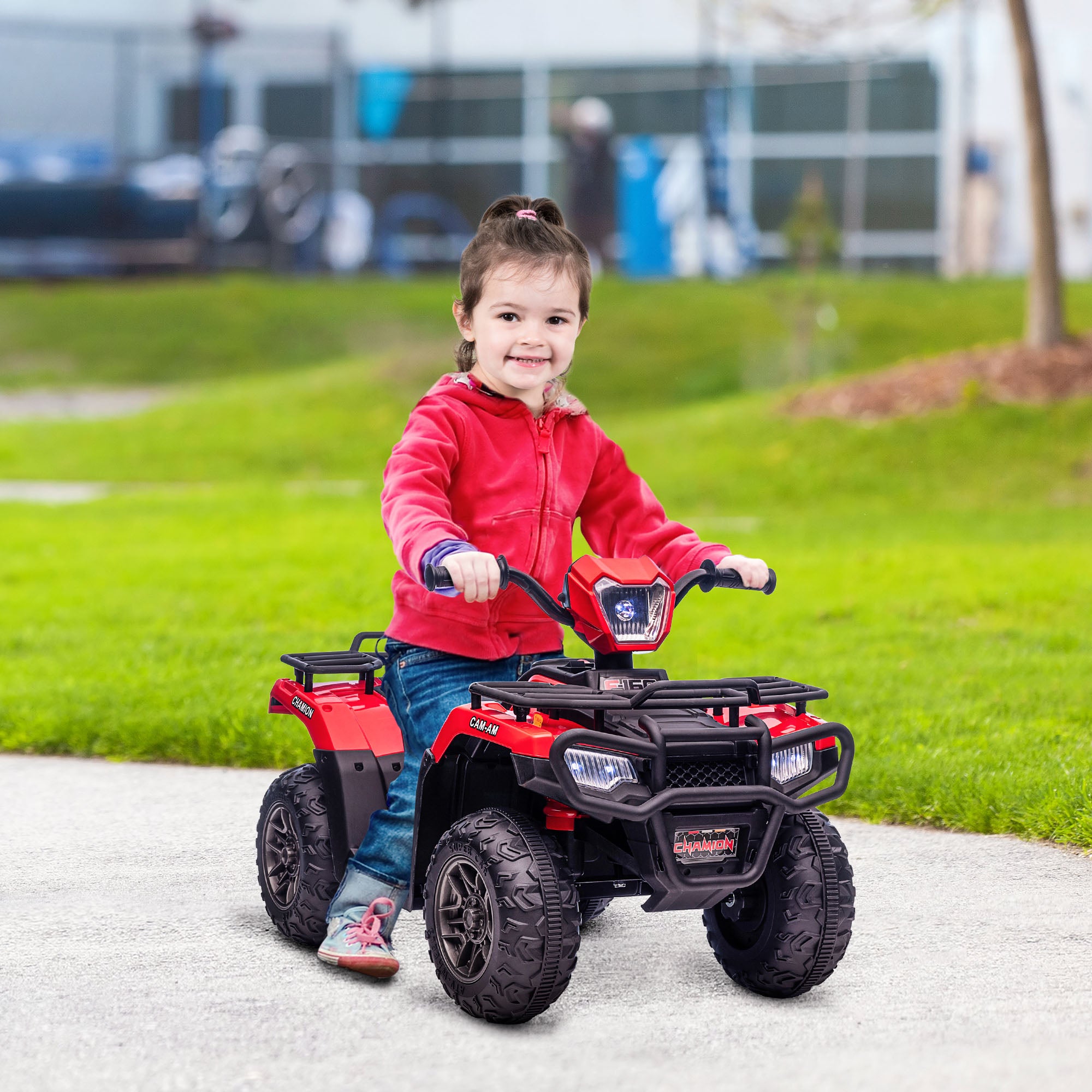 Kids Quad Electric 12V Children's Quad with Forward, Reverse Function, Music, MP3, LED Headlights Electric Quad for Children 3-5 Years Red