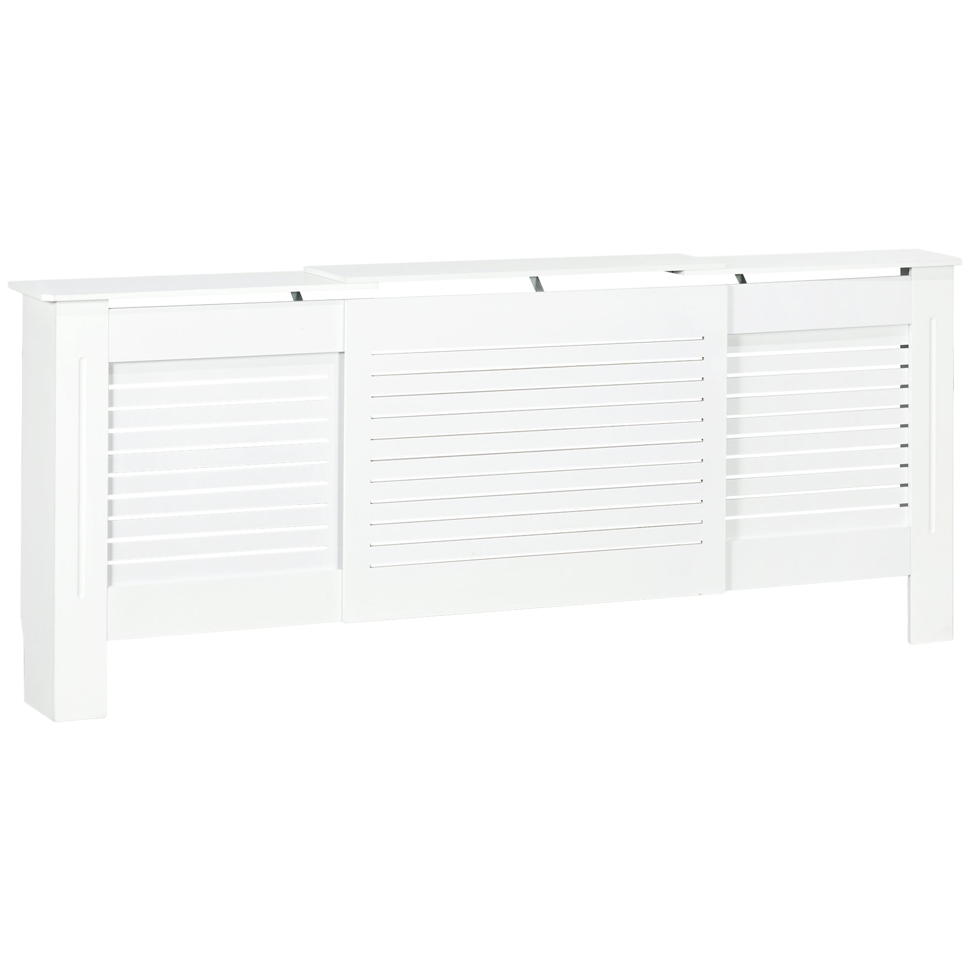 Contemporary Design Extendable Radiator Cover 139-208.5 x 20.5 x 82.5 cm MDF White