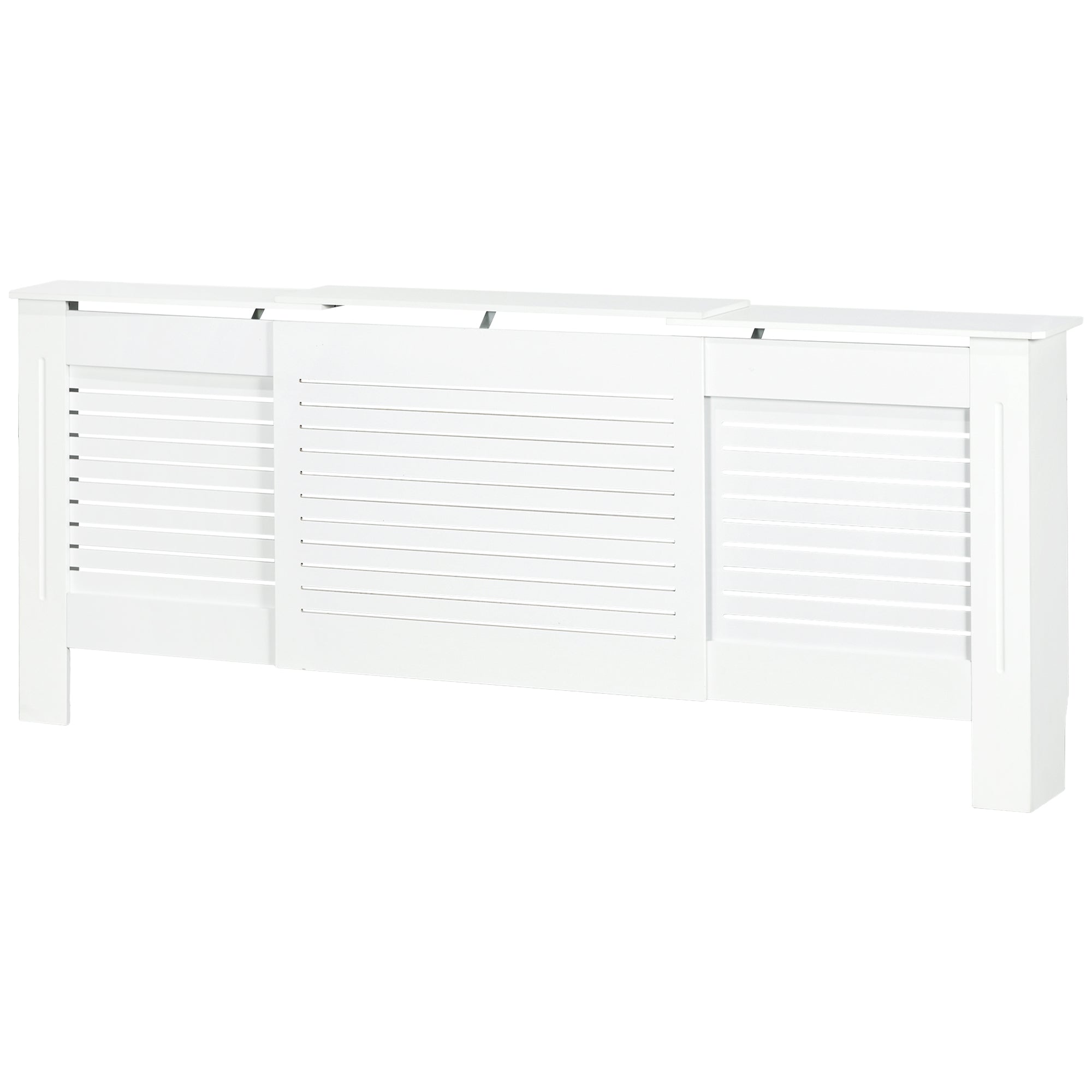 Contemporary Design Extendable Radiator Cover 139-208.5 x 20.5 x 82.5 cm MDF White