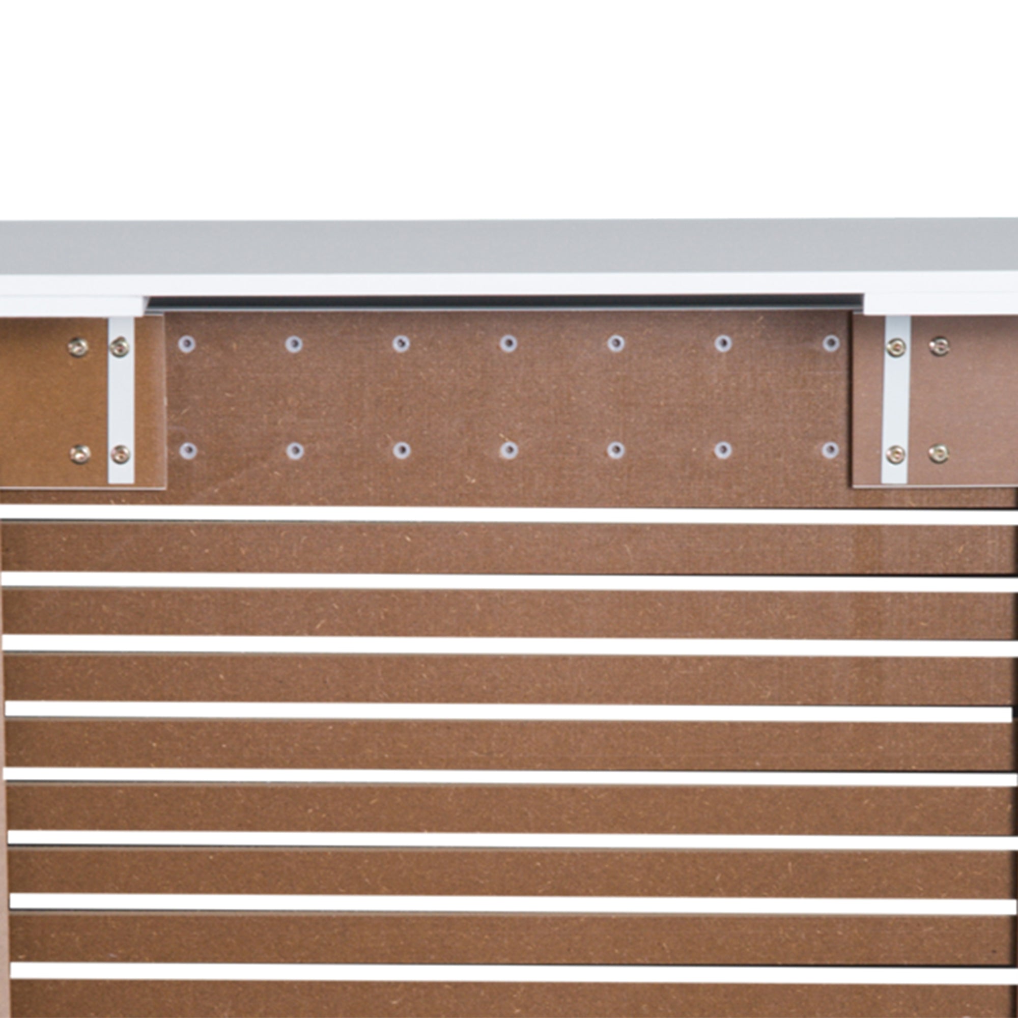 Contemporary Design Extendable Radiator Cover 139-208.5 x 20.5 x 82.5 cm MDF White