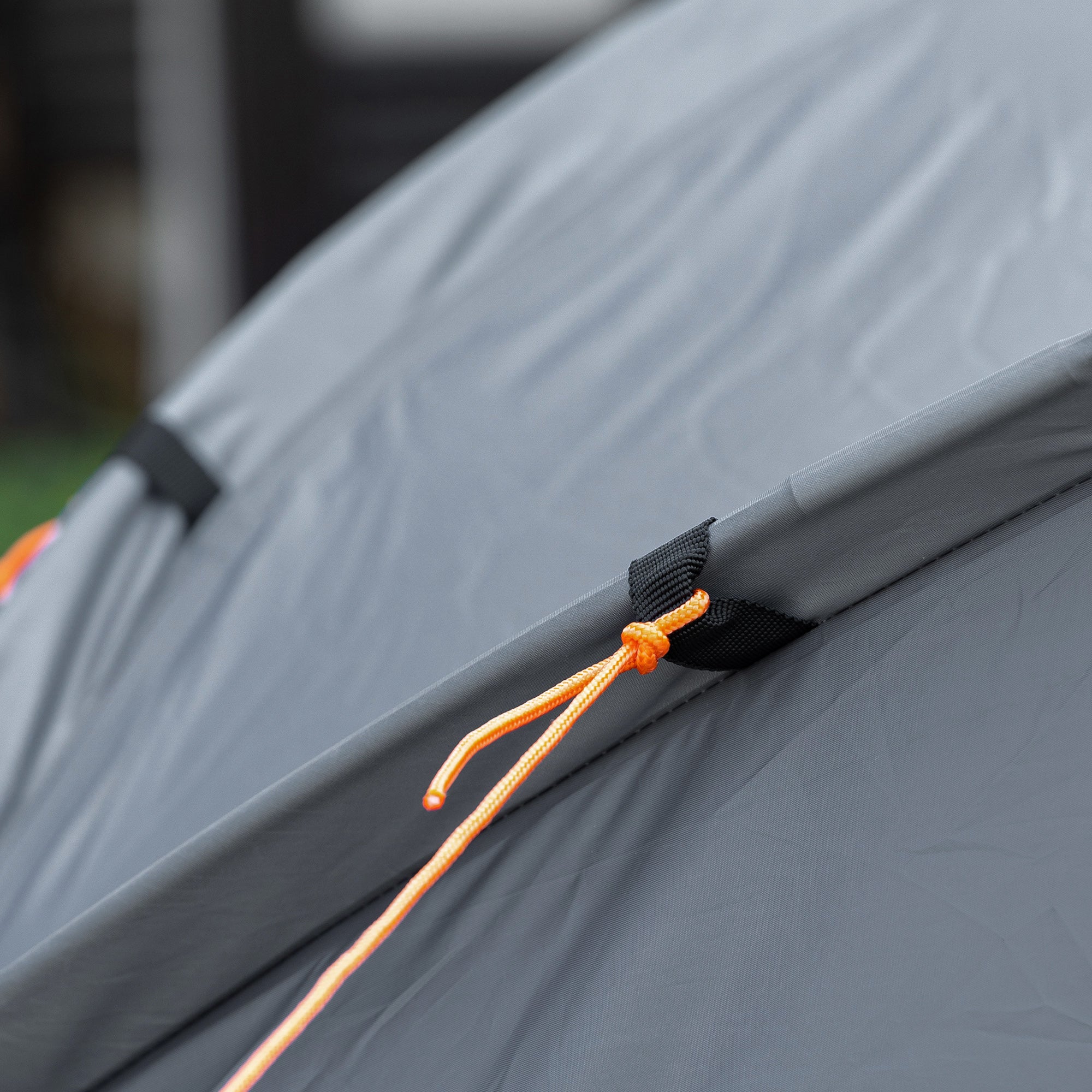 Camping Bed with Elevated Tent Double Cot with Air Mattress incl. Carry Bag Gray 200 x 146 x 159 cm