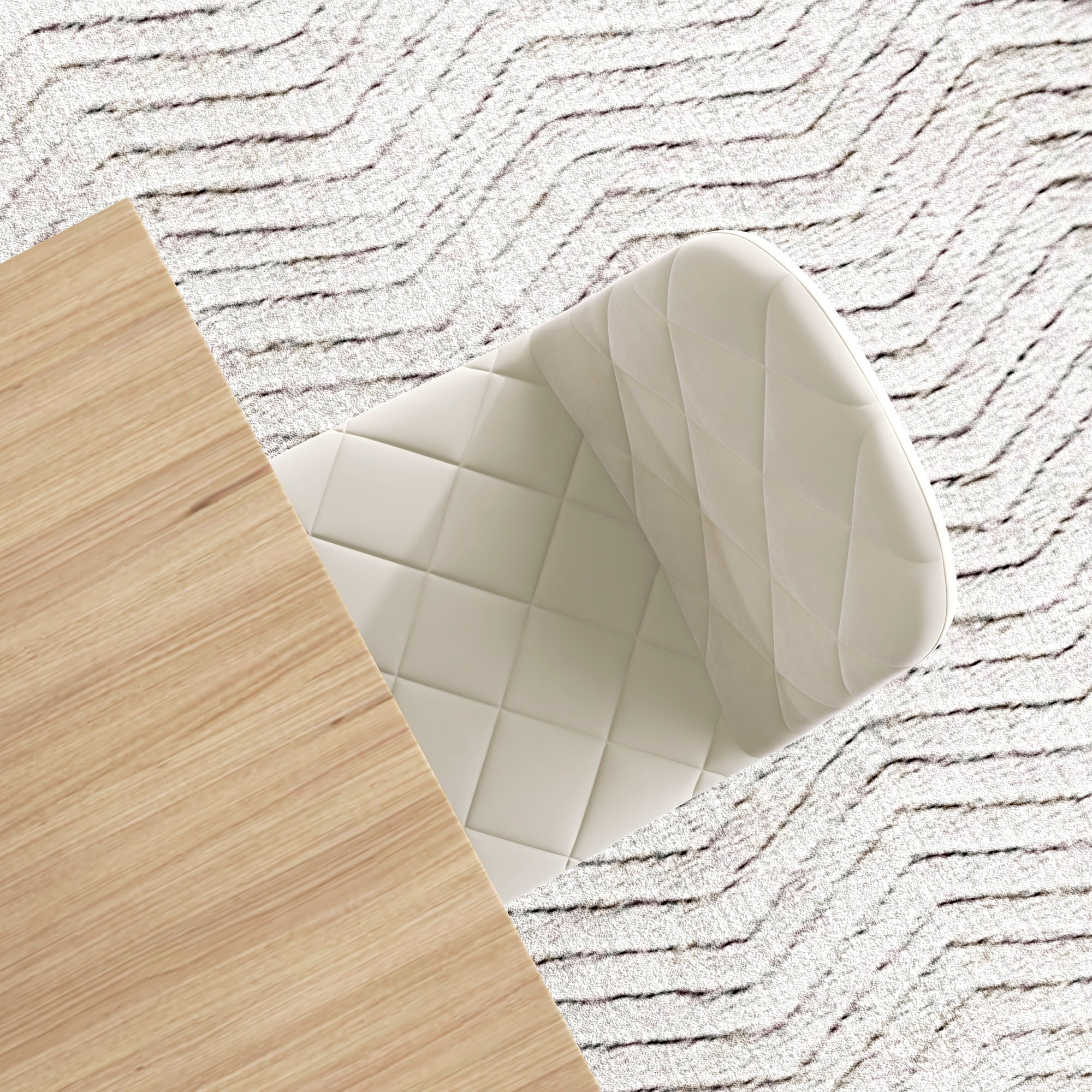 Set of 4 dining chairs, padded kitchen chairs with high backrest, steel legs and velvet effect fabric, for living room, bedroom, kitchen, cream