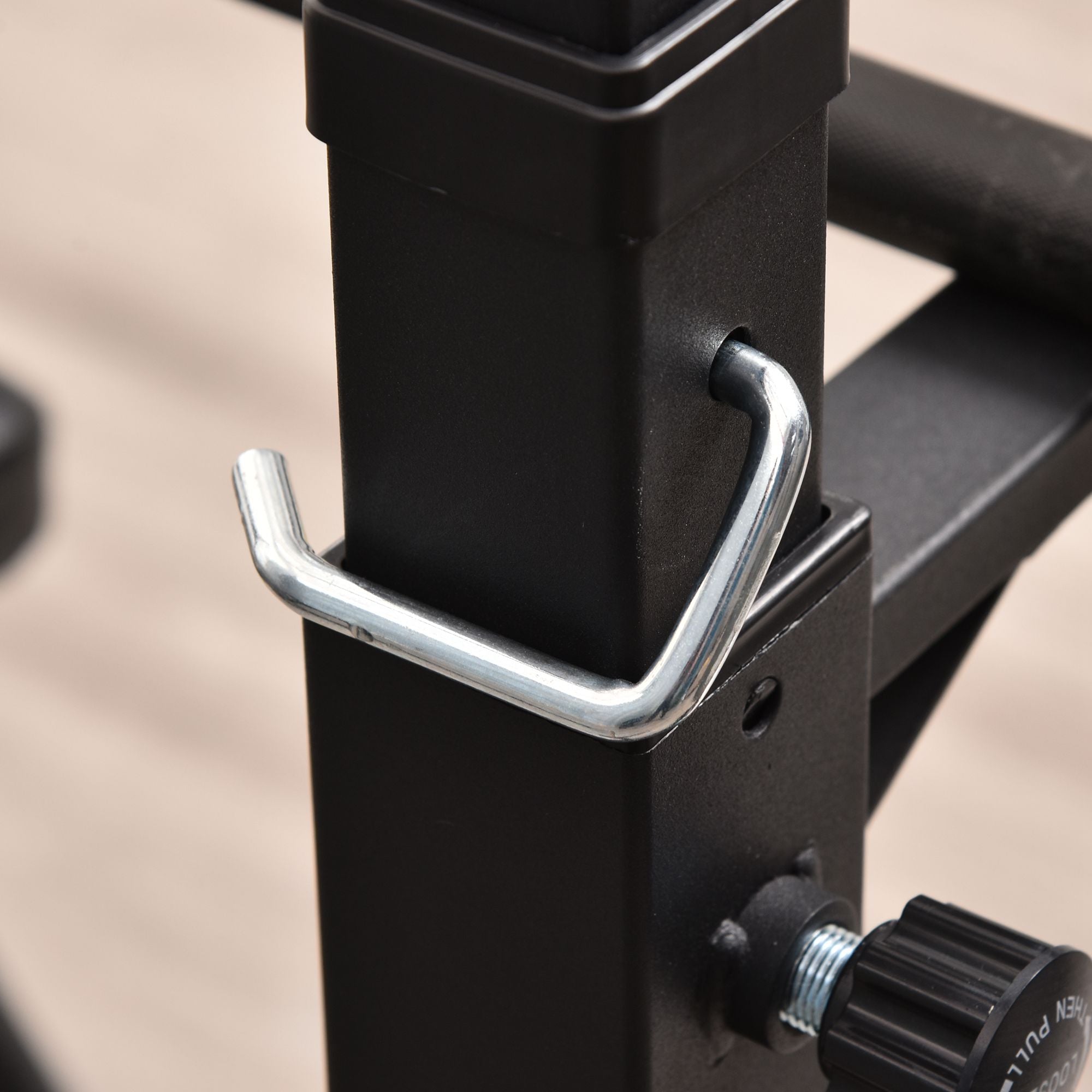 Weight Bar Stand Weight Plate Stand Steel with 12-Level Adjustable Height Max Load 150 kg for Home Gym Training 50x49x124-154 cm Black