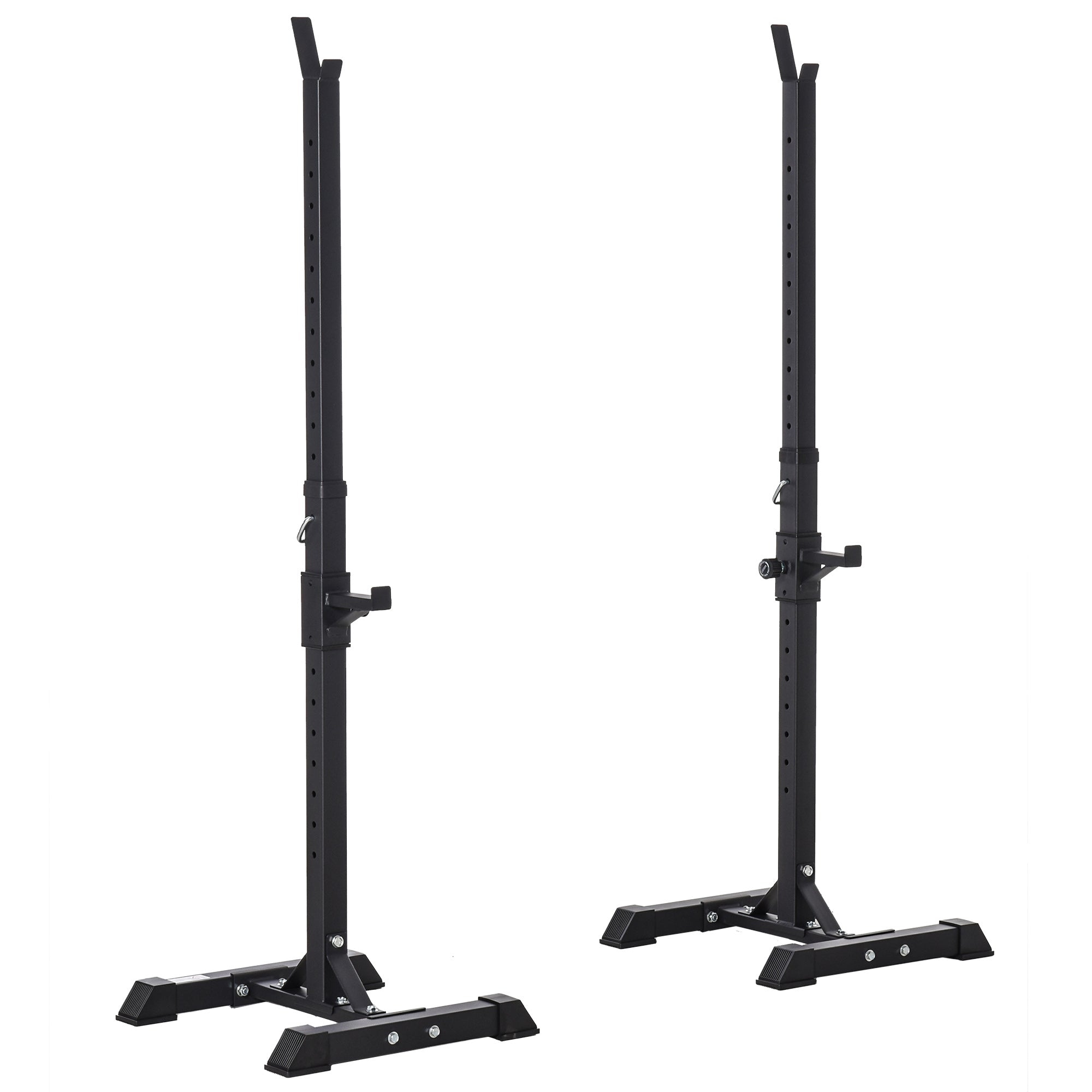 Weight Bar Stand Weight Plate Stand Steel with 12-Level Adjustable Height Max Load 150 kg for Home Gym Training 50x49x124-154 cm Black