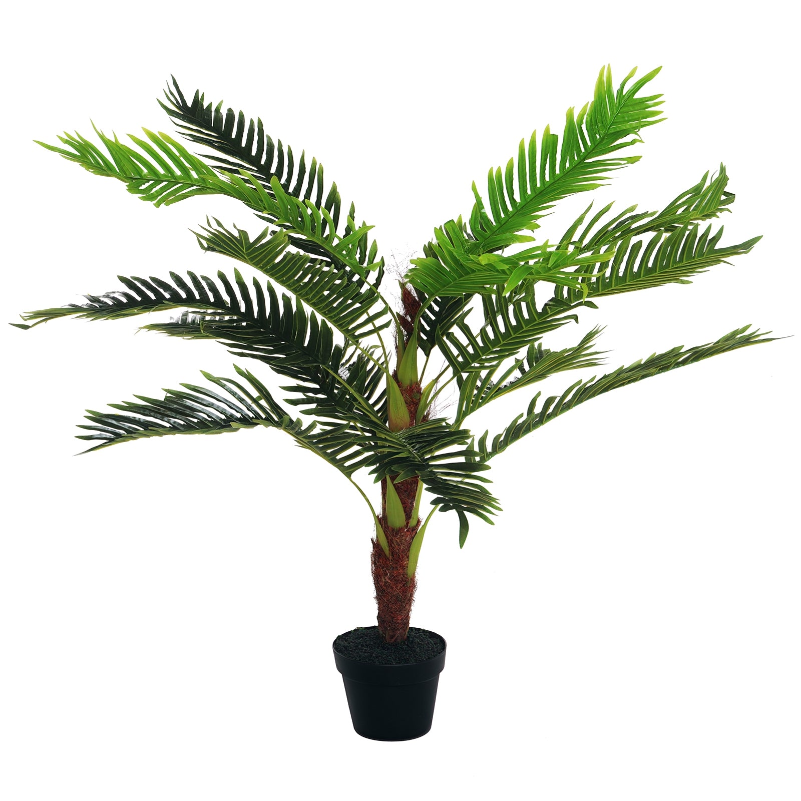 Artificial Palm Tree Height 123 cm Artificial Tree Decor Plastic Wire Pot Included Green
