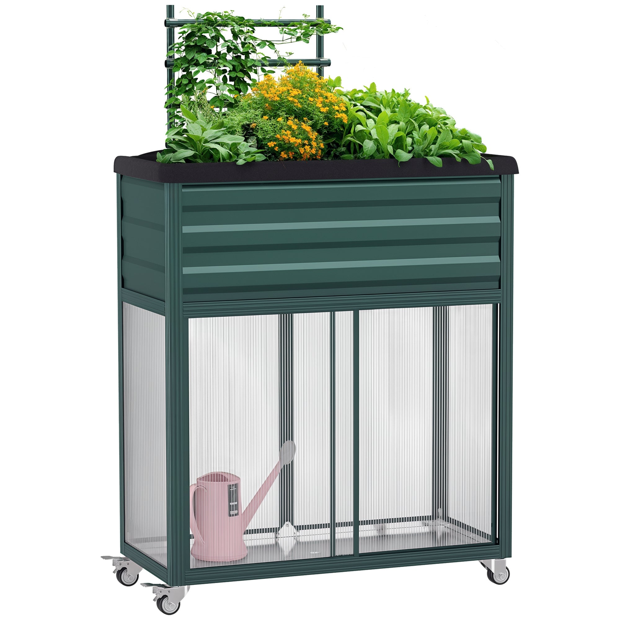Outsunny Verhoogd Bed Houten Plantenbak Met Irrigatiesyst Vlies Bloembak Bloempot Kruidenbed Naturel 121 X 91 X 81 Cm Outsunny Verhoogd Bed Houten Plantenbak Met Irrigatiesyst Vlies Bloembak Bloempot Kruidenbed Naturel 121 X 91 X 81 Cm