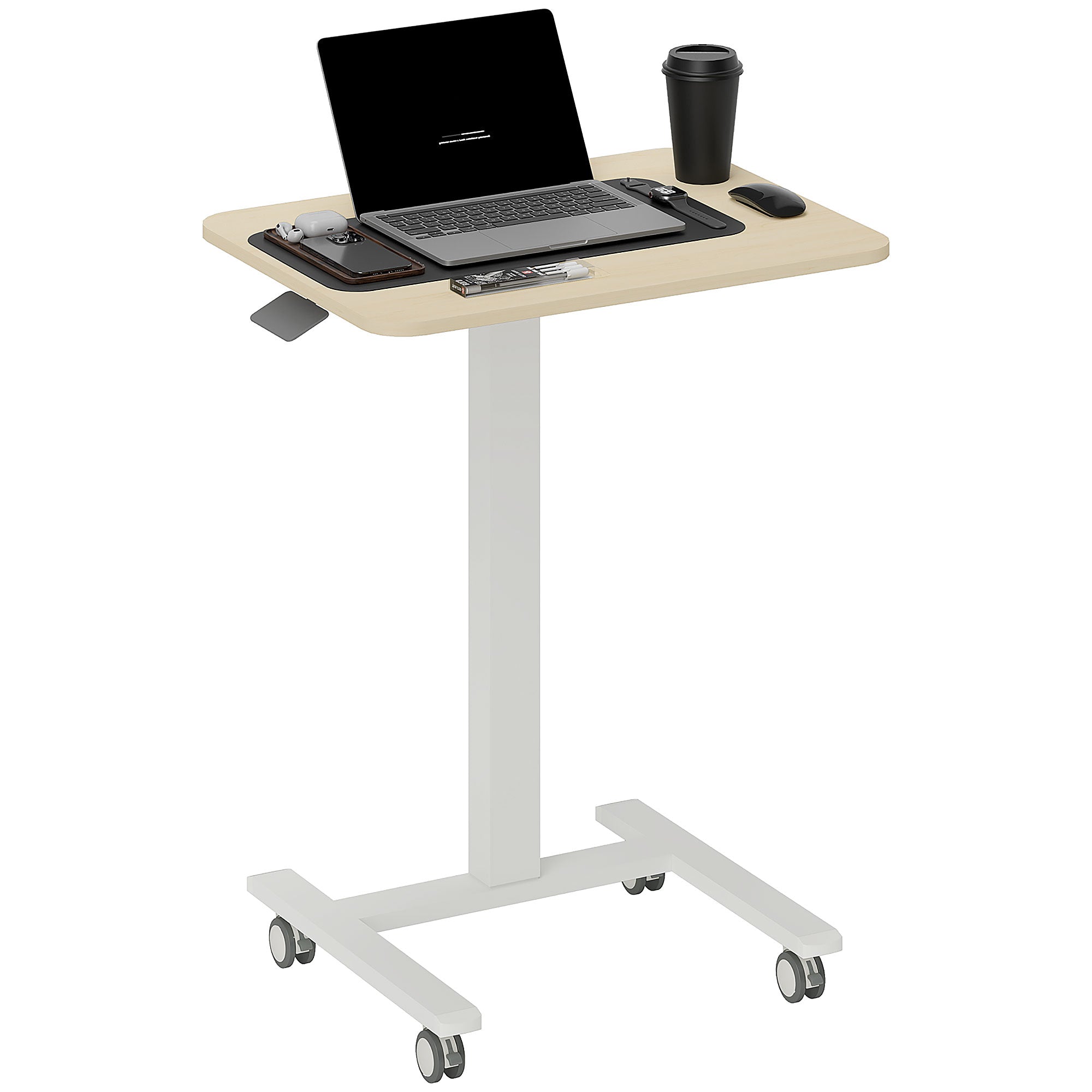 Height-Adjustable Standing Laptop Desk, Hand Crank 26.8–42.5" (68–108 cm) — Yellow