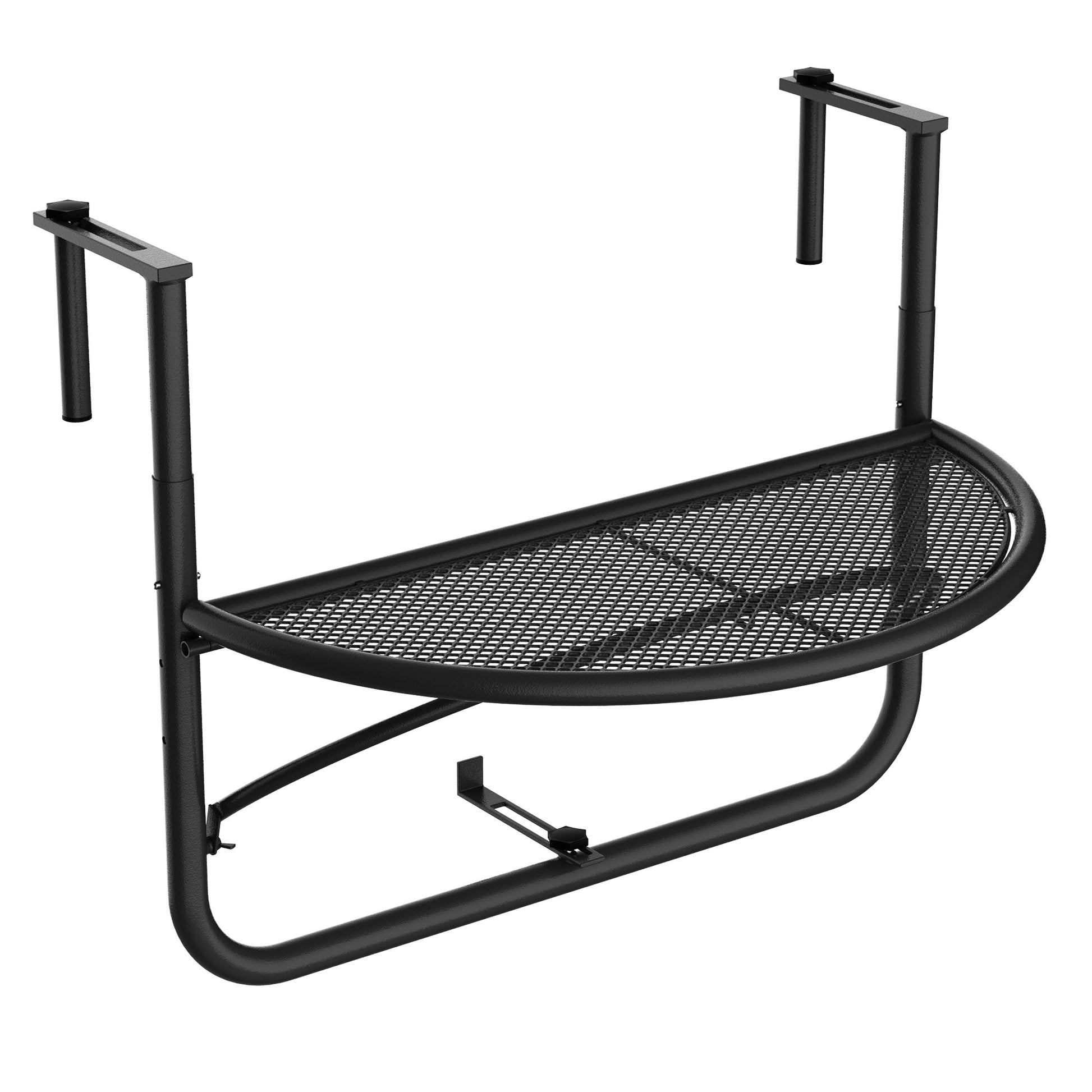 Semicircular Balcony Hanging Table 60x45x50 cm Adjustable in Height Simple and Convenient for Balcony Railing Terrace Patio