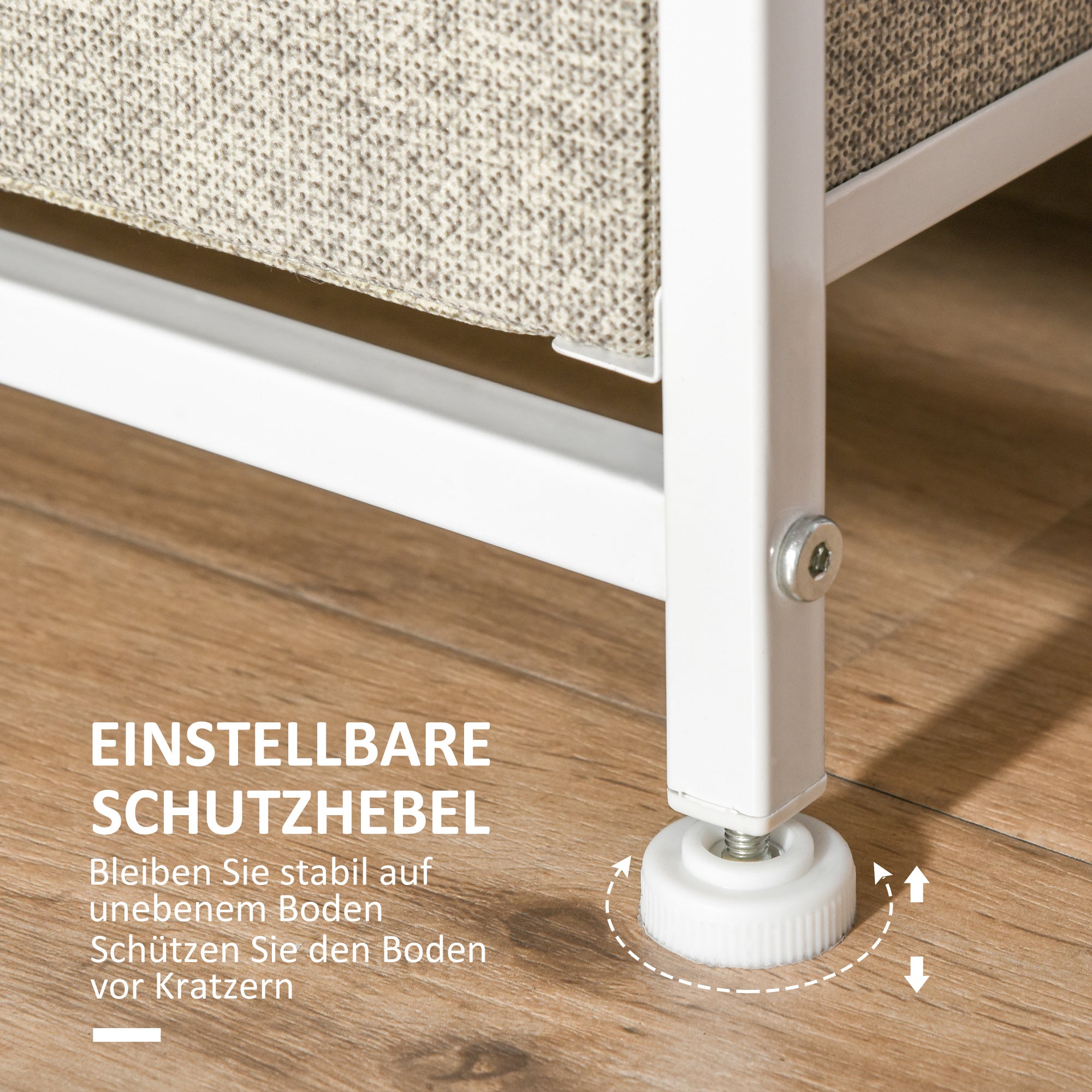 Drawer Cabinet Storage Cabinet with Foldable 7 Fabric Drawers Metal Frame + Wood + Non-Woven Fabric Light Grey 63.5 x 30 x 71 cm