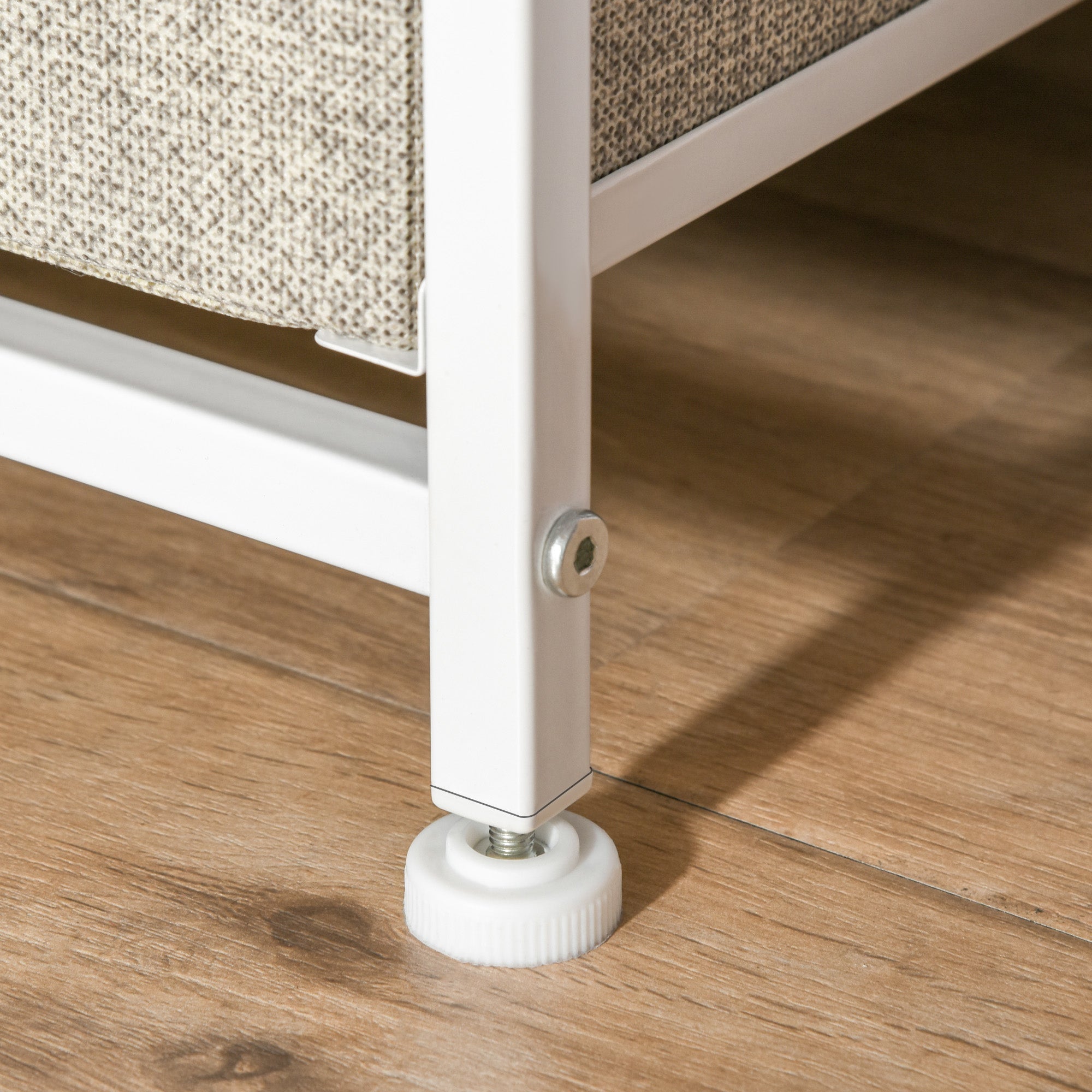 Drawer Cabinet Storage Cabinet with Foldable 7 Fabric Drawers Metal Frame + Wood + Non-Woven Fabric Light Grey 63.5 x 30 x 71 cm