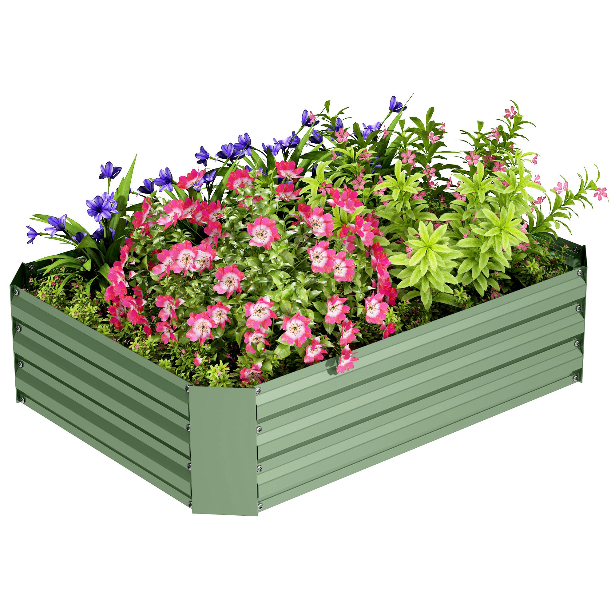 Raised Garden Bed from Steel, Planting Bed Cold Frame Garden Bed Flower Box stackable, Planting Box Vegetable Bed 120x90x30cm for Garden Balcony, Plant Pot for Flowers, Plants, Vegetables