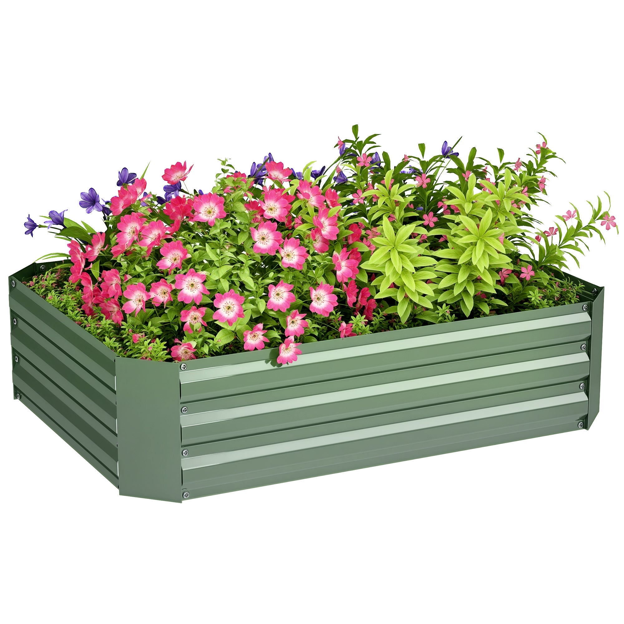 Raised Garden Bed from Steel, Planting Bed Cold Frame Garden Bed Flower Box stackable, Planting Box Vegetable Bed 120x90x30cm for Garden Balcony, Plant Pot for Flowers, Plants, Vegetables