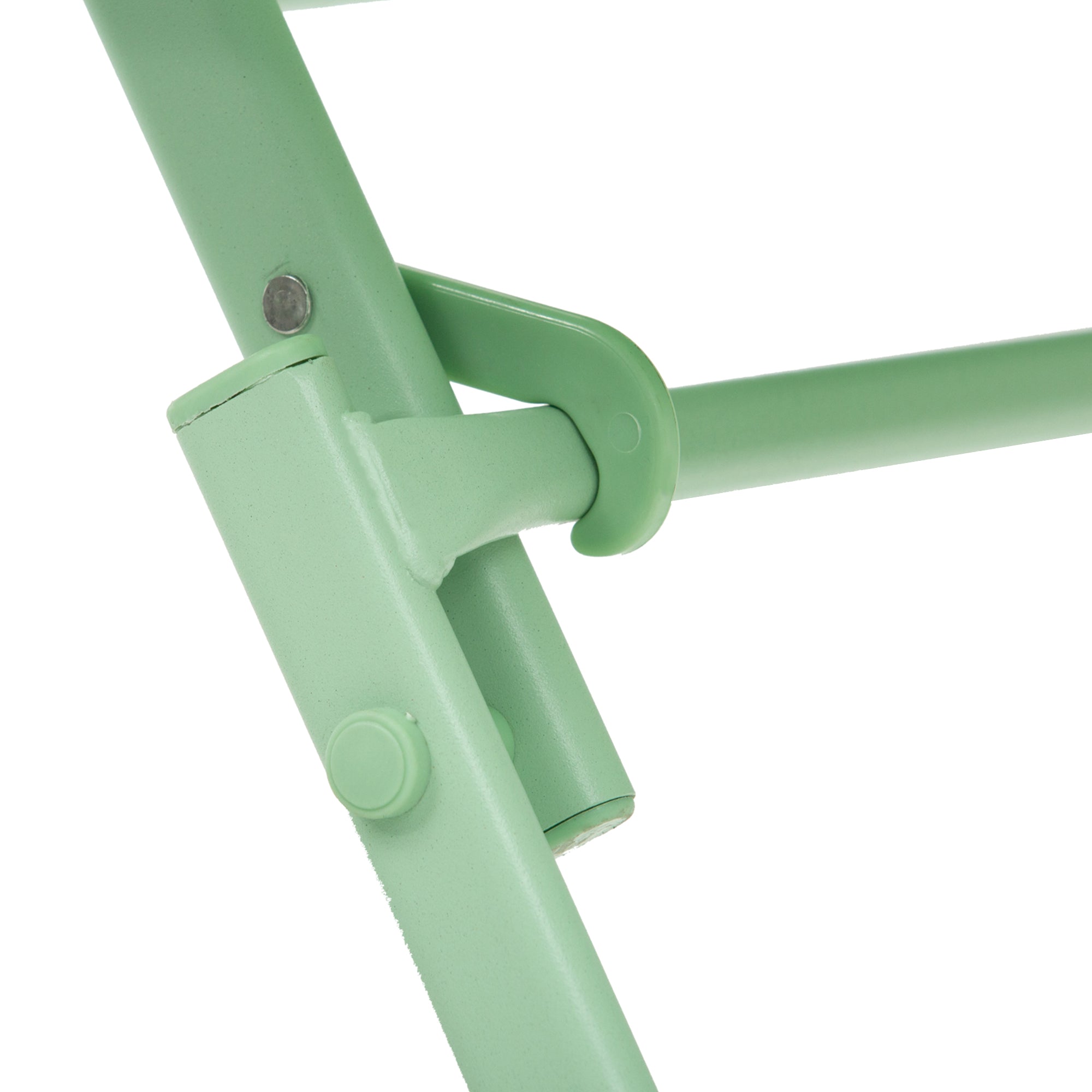 Folding bistro garden set - square table dim. 60L x 60W x 71H cm with 2 chairs - green water-resistant powder-coated metal