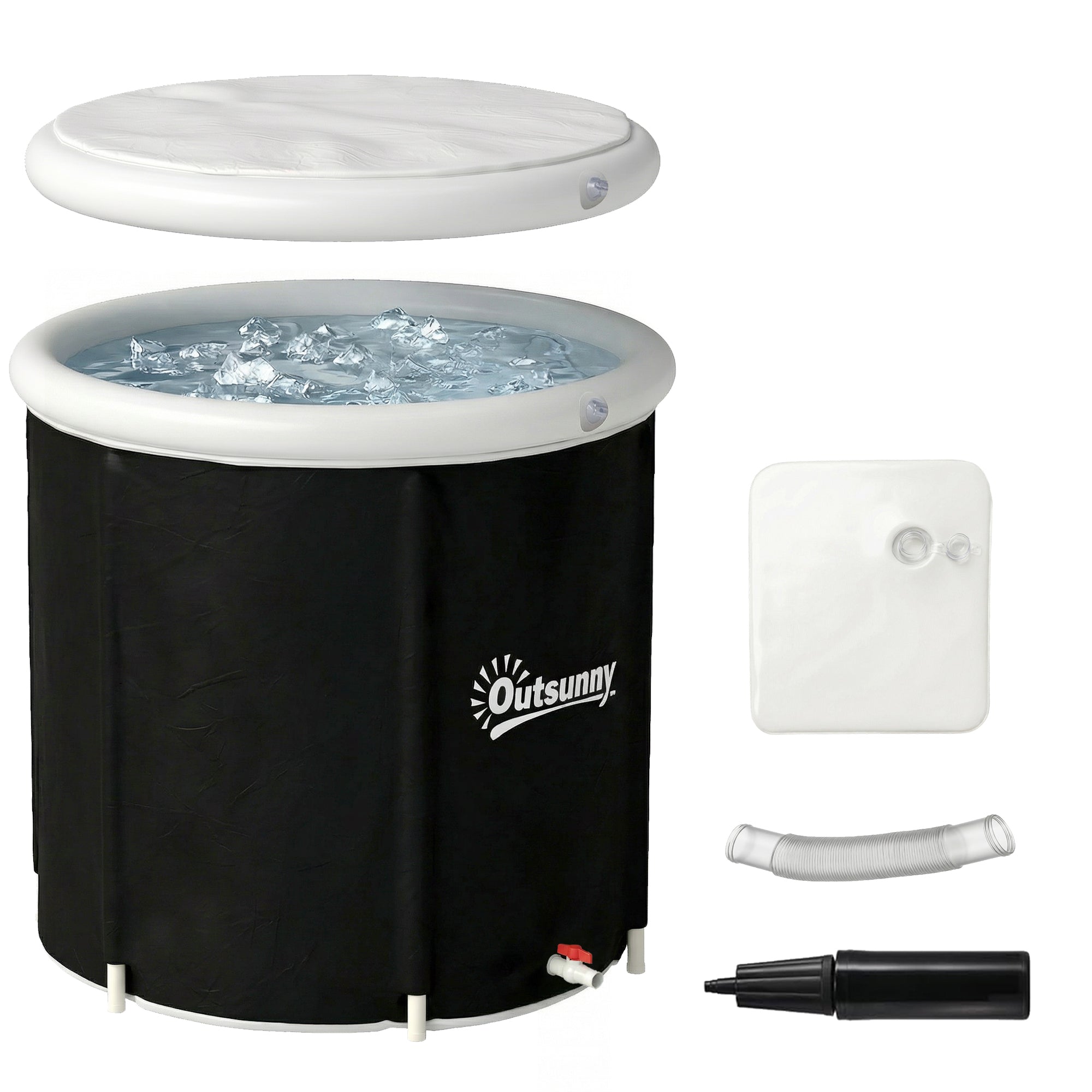 280 L (≈74 US gal) Inflatable Ice Bath — Portable Cold Water Recovery Tub with Cover & Pump, Multi-Layer Insulated Barrel, Indoor/Outdoor, Ø78 x 71 cm