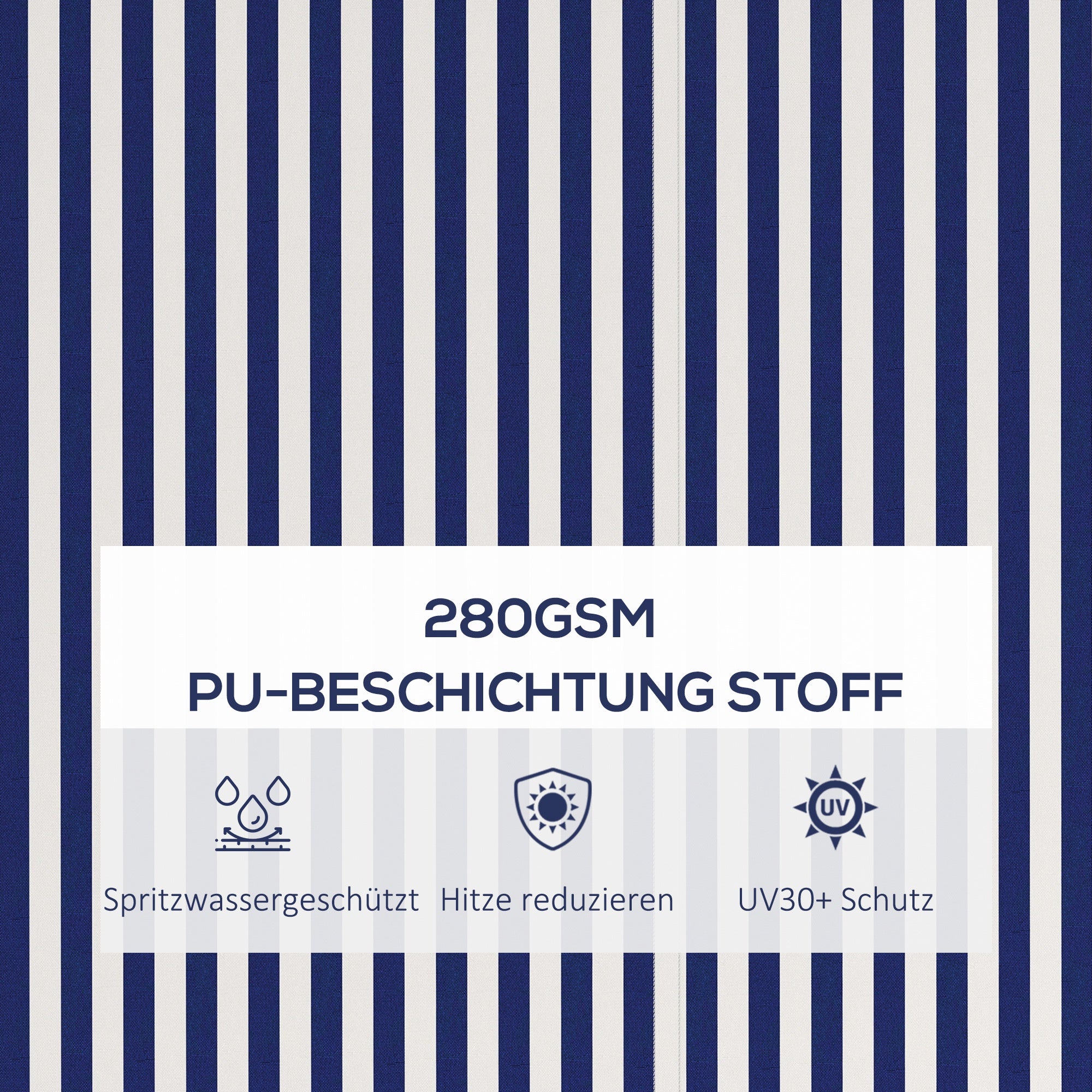 Retractable Awning with Hand Crank, 350 x 300 cm, UV30+ Sun Shade Patio Awning, Adjustable Angle 45-85°, Balcony Awning with Waterproof Coating, Wall-Mounted, Blue+White