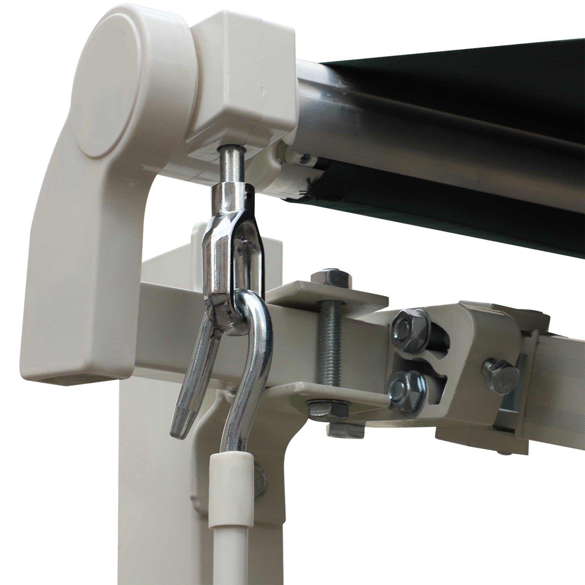 Retractable Manual Awning 3x2.5m Balcony Awning with Waterproof and Anti-UV Metal Crank Outdoor Roll-Up Awning for Garden Terrace Windows Green