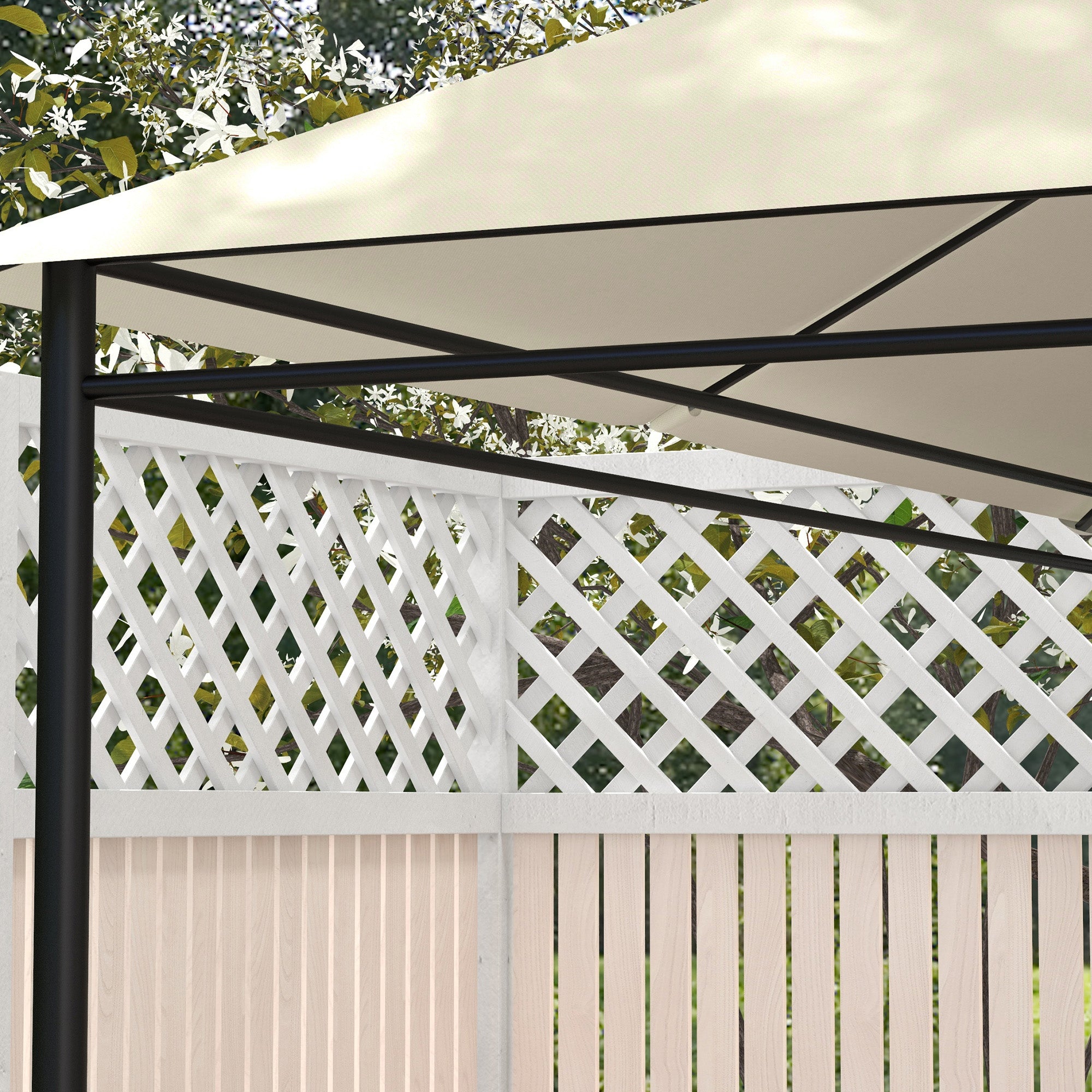 Replacement Canopy Cover for Gazebo Garden Tent Roof Polyester Fabric High Density 180 g/m² Anti-UV 3 x 4 m Cream