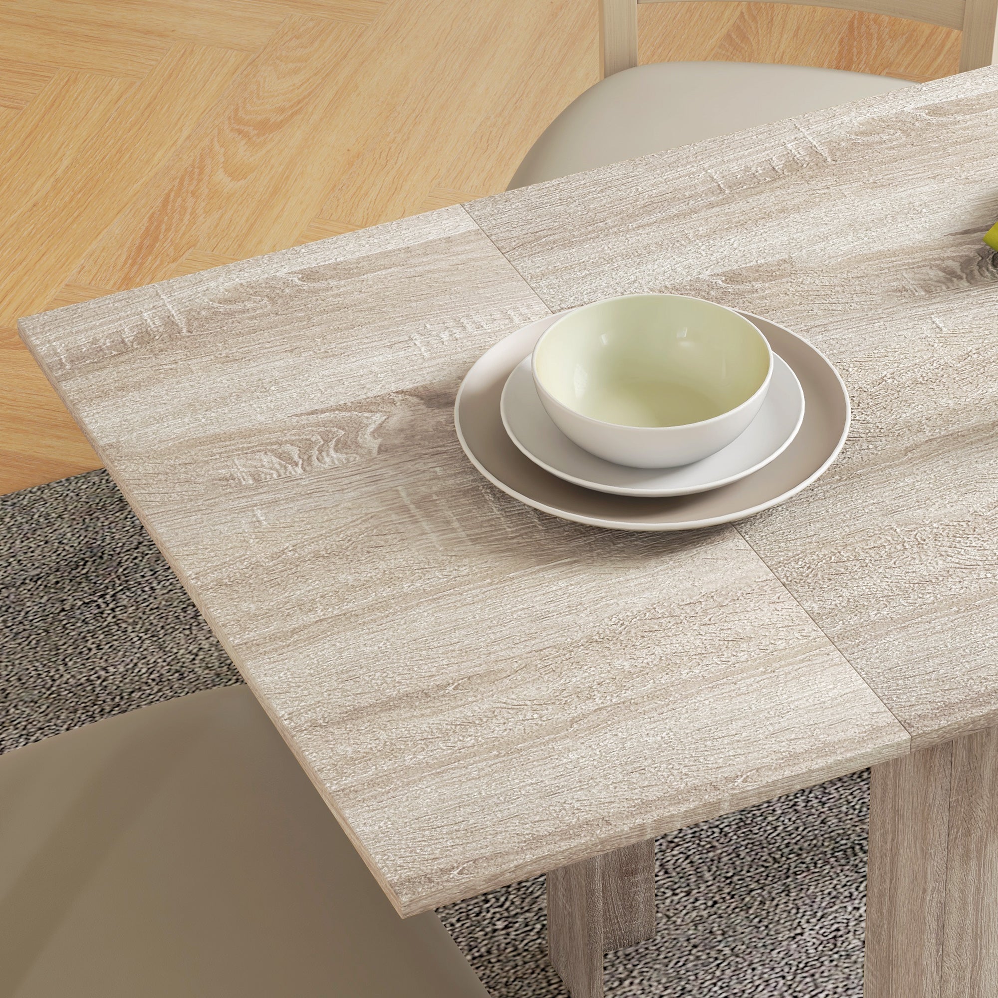 Folding Table for 4 People max Waterproof and Scratch-Resistant, Foldable Chipboard Table, 140x70x75 cm, Oak Color