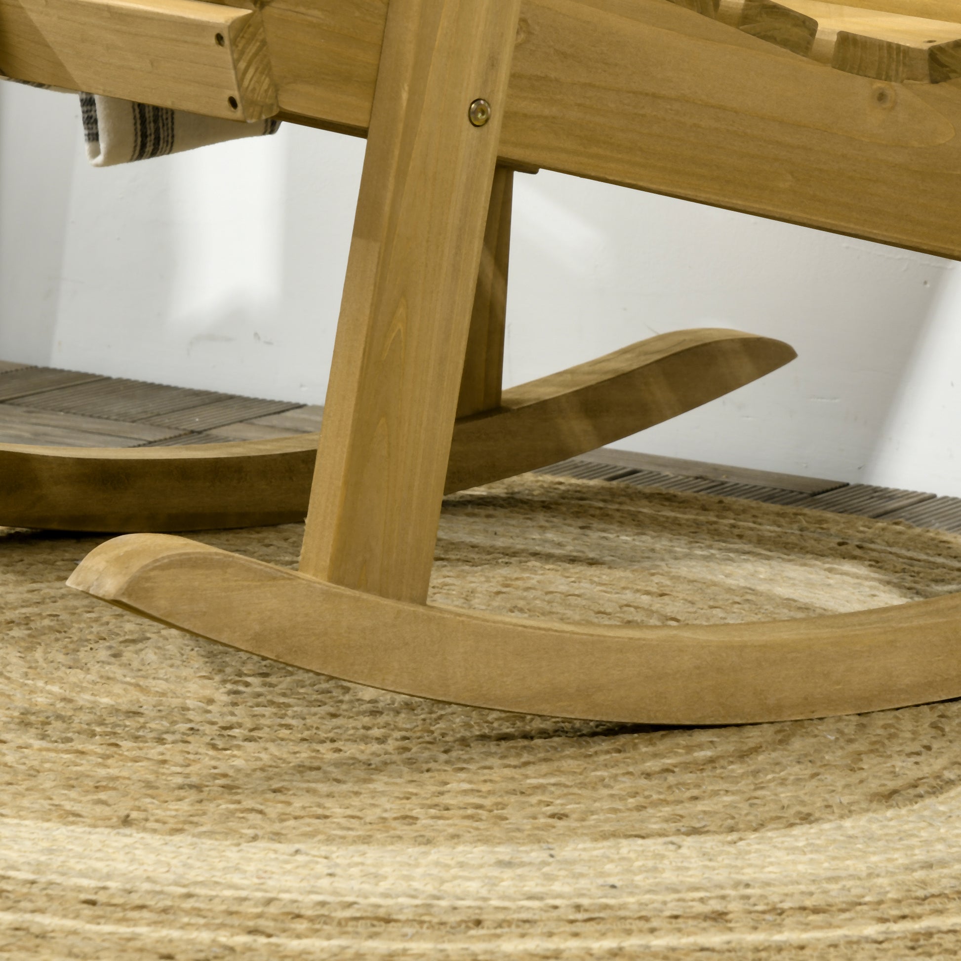 Rocking Chair Rocking Chair with Armrest Garden Chair Relax Chair for Balcony, Terrace, Weight Capacity up to 130 kg, Pine Wood, Light Brown 64 x 86 x 85 cm