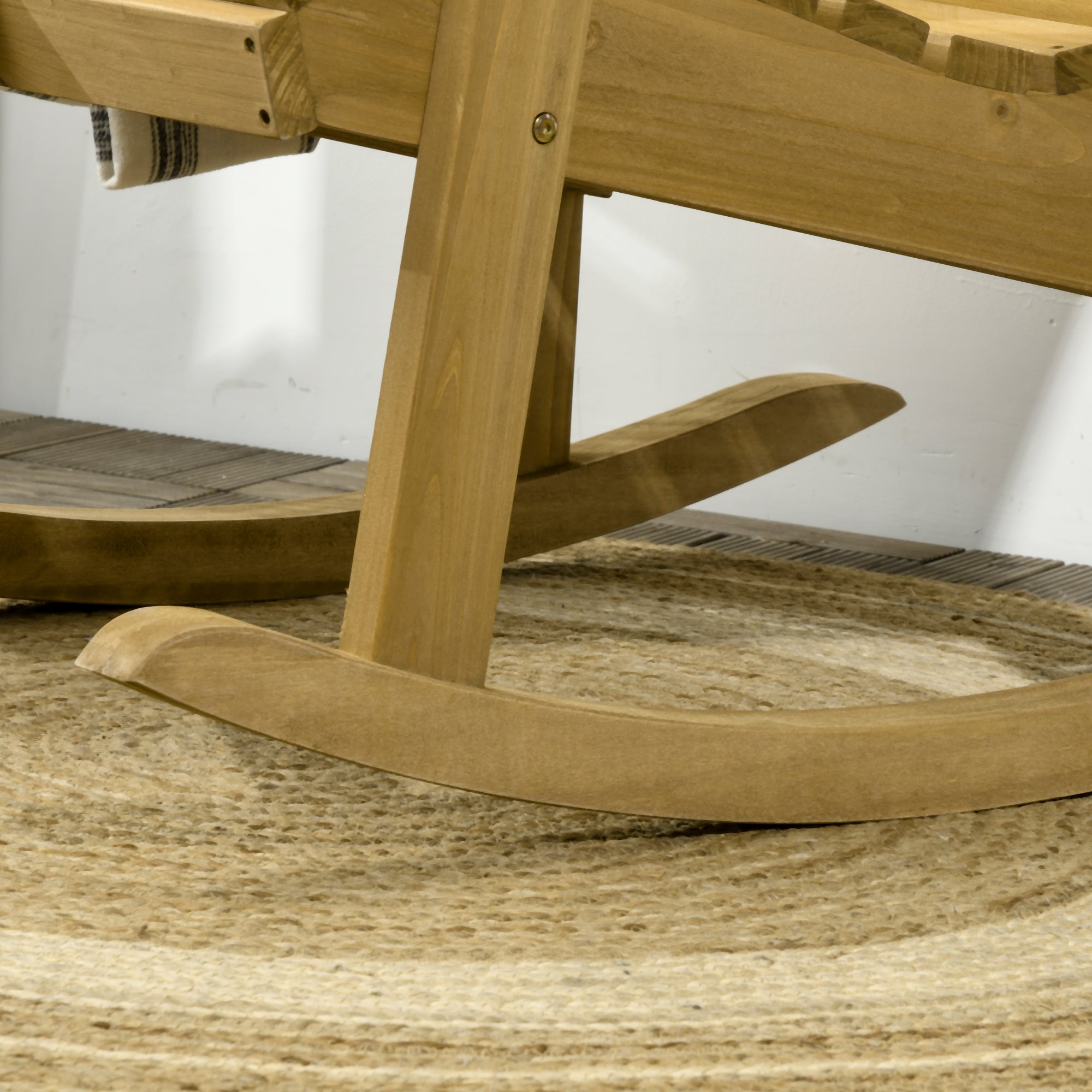 Rocking Chair Rocking Chair with Armrest Garden Chair Relax Chair for Balcony, Terrace, Weight Capacity up to 130 kg, Pine Wood, Light Brown 64 x 86 x 85 cm