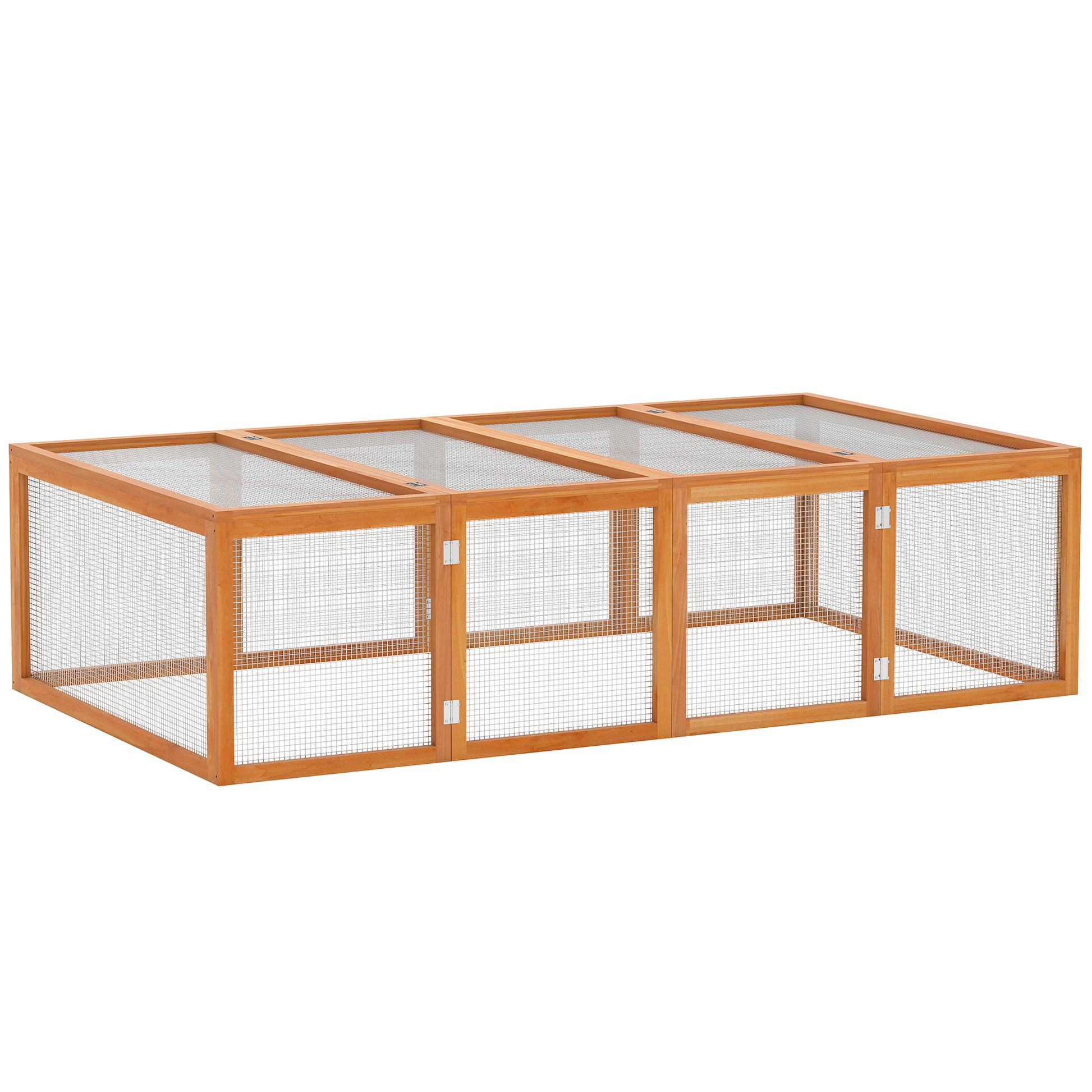 Small Animal Hutch, Small Animal Enclosure, Outdoor Playpen, Small Animal Cage with Door, Guinea Pig Hutch, Wooden Pet House, Natural 181 x 100 x 48 cm