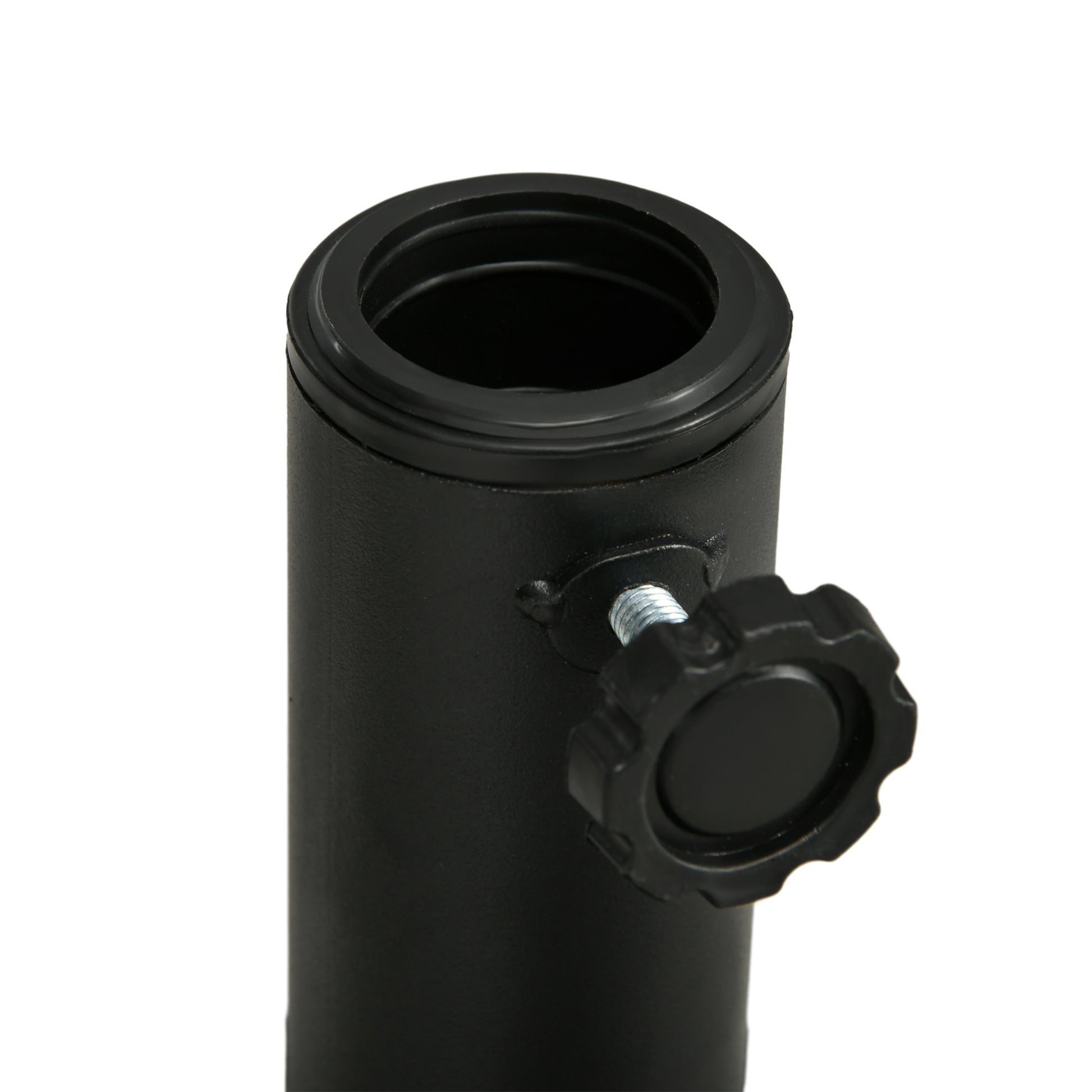 40 lbs Umbrella Base with Swivel Crank and Woven Design, Metal, HDPE, and Cement Stand, for Umbrella Poles Ø38/48 mm, Ø45x36 cm, Black