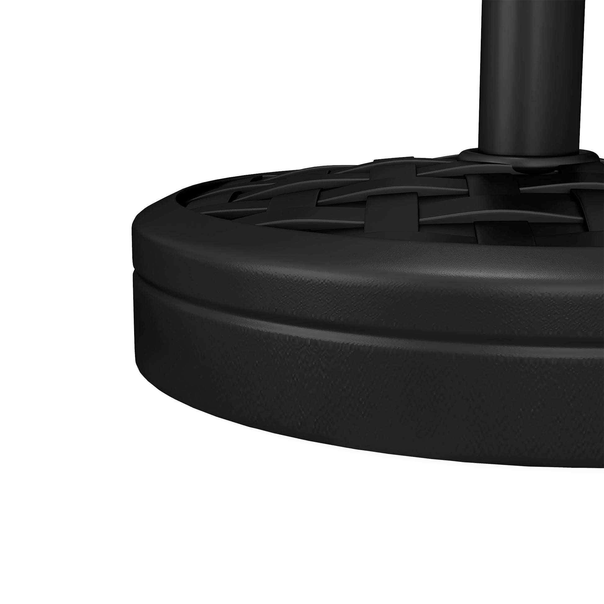 40 lbs Umbrella Base with Swivel Crank and Woven Design, Metal, HDPE, and Cement Stand, for Umbrella Poles Ø38/48 mm, Ø45x36 cm, Black