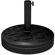 40 lbs Umbrella Base with Swivel Crank and Woven Design, Metal, HDPE, and Cement Stand, for Umbrella Poles Ø38/48 mm, Ø45x36 cm, Black