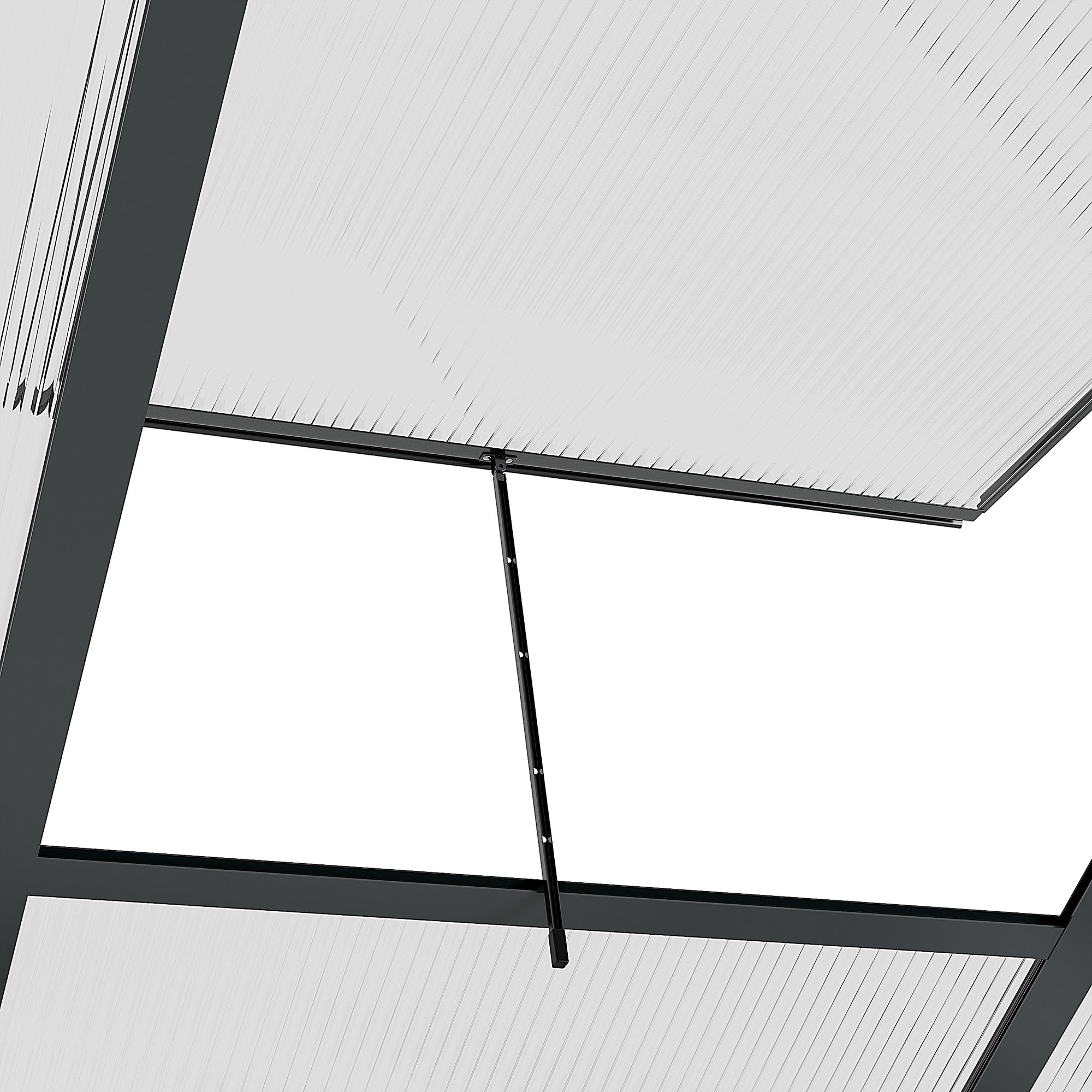 Polycarbonate Garden Greenhouse 3.65m² Aluminum Greenhouse for Garden 190 x 192 x 201 cm UV-Resistant, with Reinforced Foundation, Gutter, Skylight, and Sliding Door, Gray