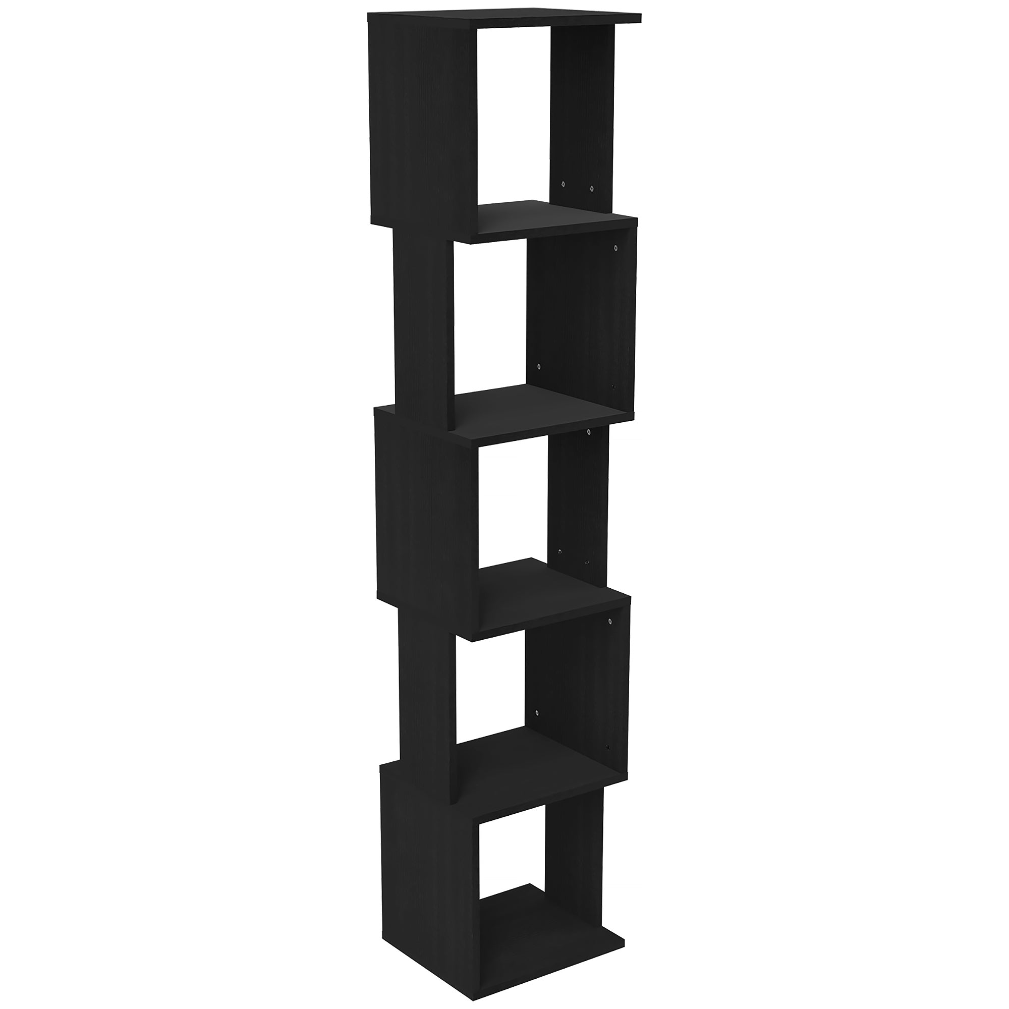 5-Tier Wooden Bookshelf Storage Shelf, Cube Storage Shelf for Living Room, Home Office, 33 x 28 x 161 cm, Black