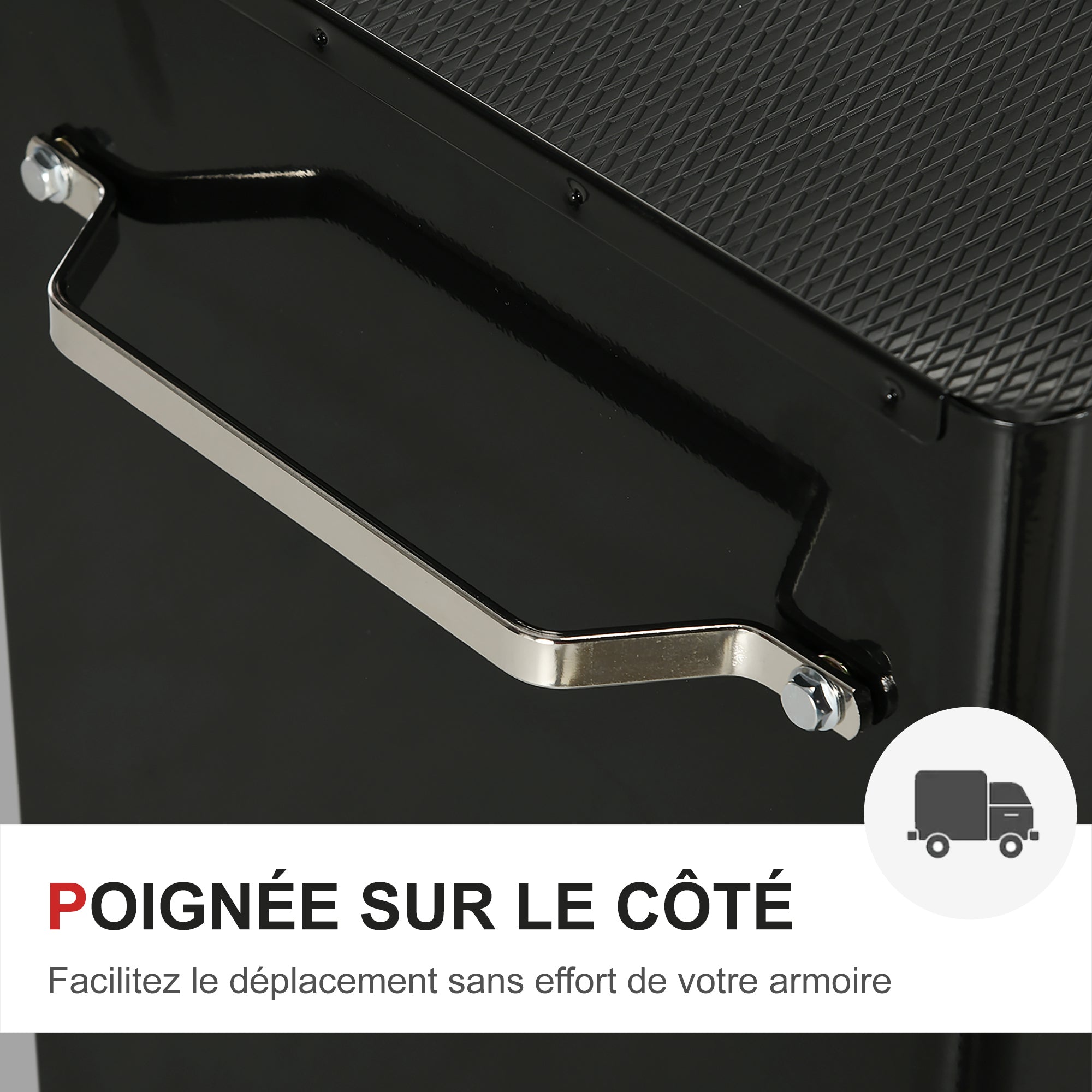 5-Drawer Steel Workshop Trolley – Lockable Mobile Tool Cart with EVA Drawer Liners, Red & Black