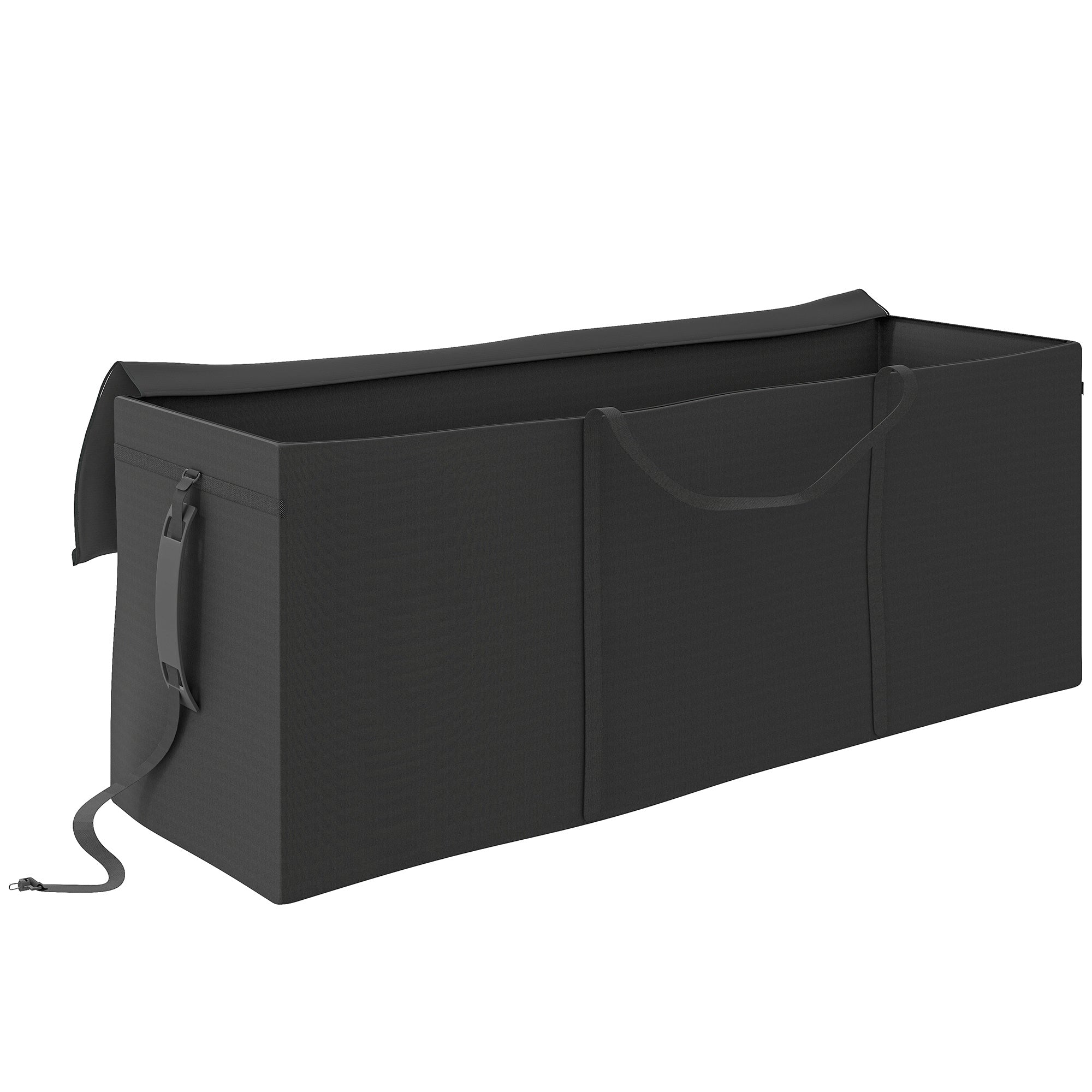 Garden Cushion Storage Bag, Cushion Bag, Protective Cover with Carrying Handle Zipper, Waterproof UV-Resistant 600D Oxford, for Cushion Covers, Christmas Trees 200x60x75 cm Black