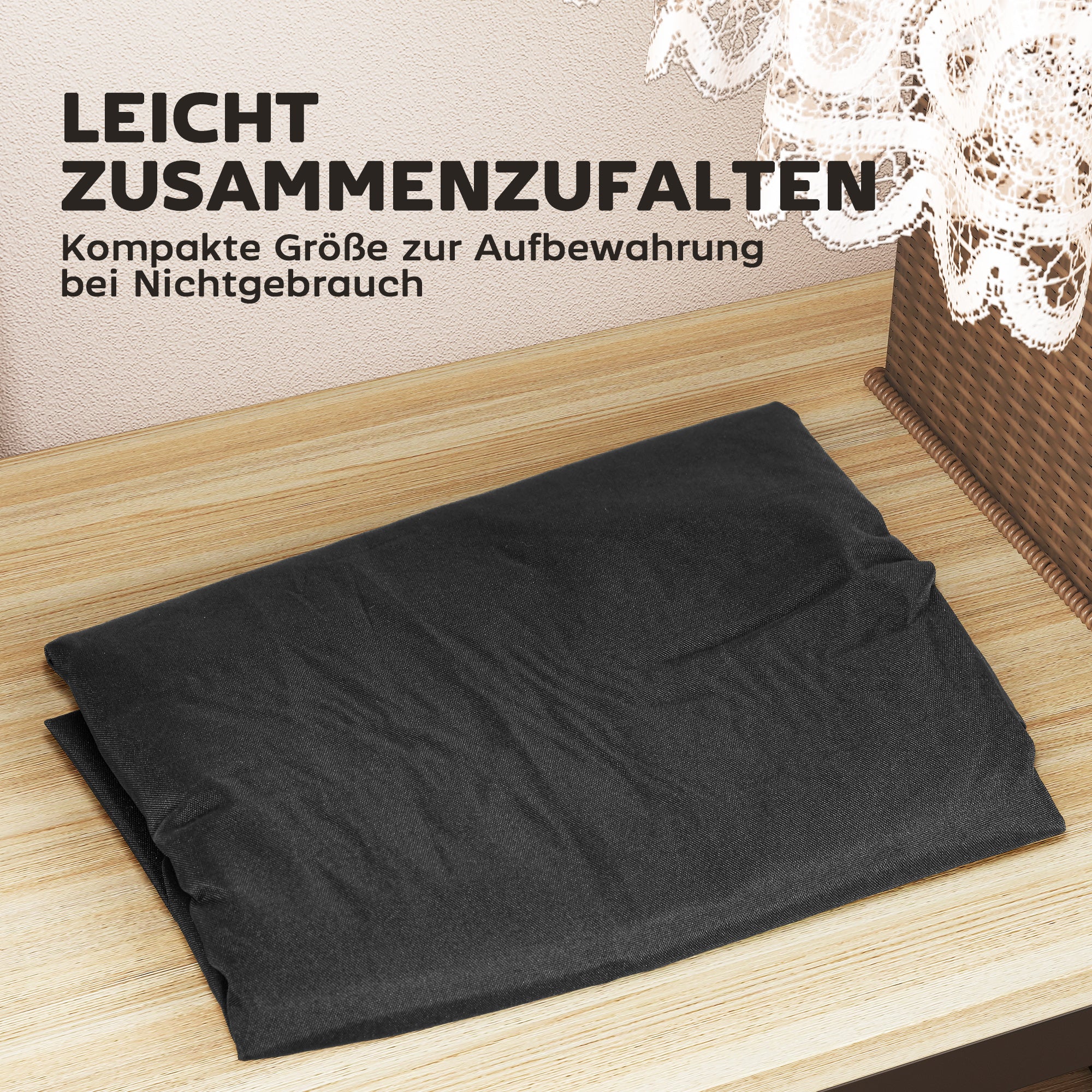 Garden Cushion Storage Bag, Cushion Bag, Protective Cover with Carrying Handle Zipper, Waterproof UV-Resistant 600D Oxford, for Cushion Covers, Christmas Trees 200x60x75 cm Black