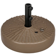 Umbrella Base with Built-in Handles, HDPE and Steel Umbrella Stand with Side Spout, for Umbrella Poles of Ø38/48 mm, Ø51x36 cm, Brown and Black