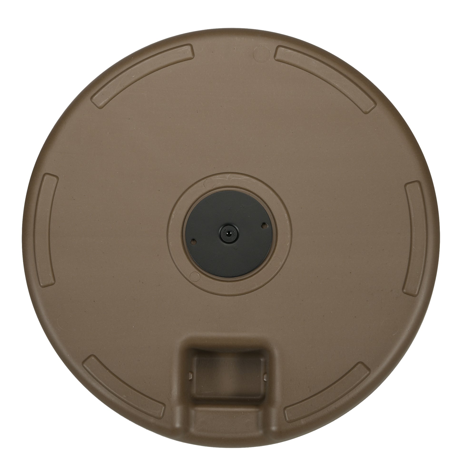 Umbrella Base with Built-in Handles, HDPE and Steel Umbrella Stand with Side Spout, for Umbrella Poles of Ø38/48 mm, Ø51x36 cm, Brown and Black
