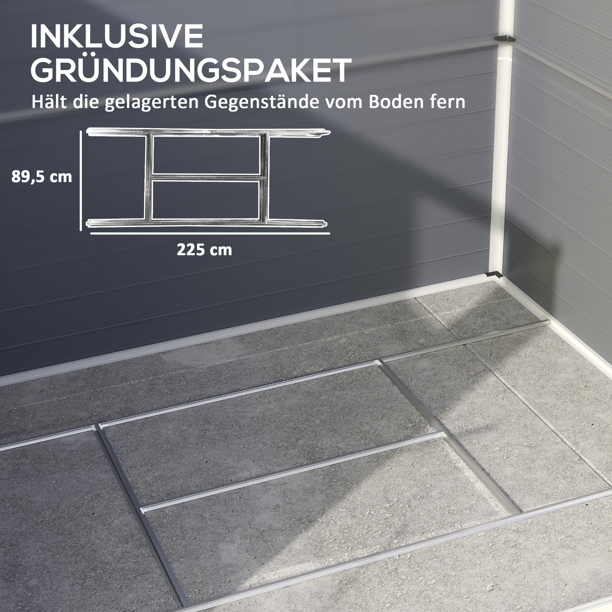 Tool Shed 4.1m³, Garden Shed with Gable Roof, 240 x 190 x 180/228 cm, Tool Shed with Lockable Door, Window, Bicycle Garage, Garden Cabinet for Backyard, Garden, Gray