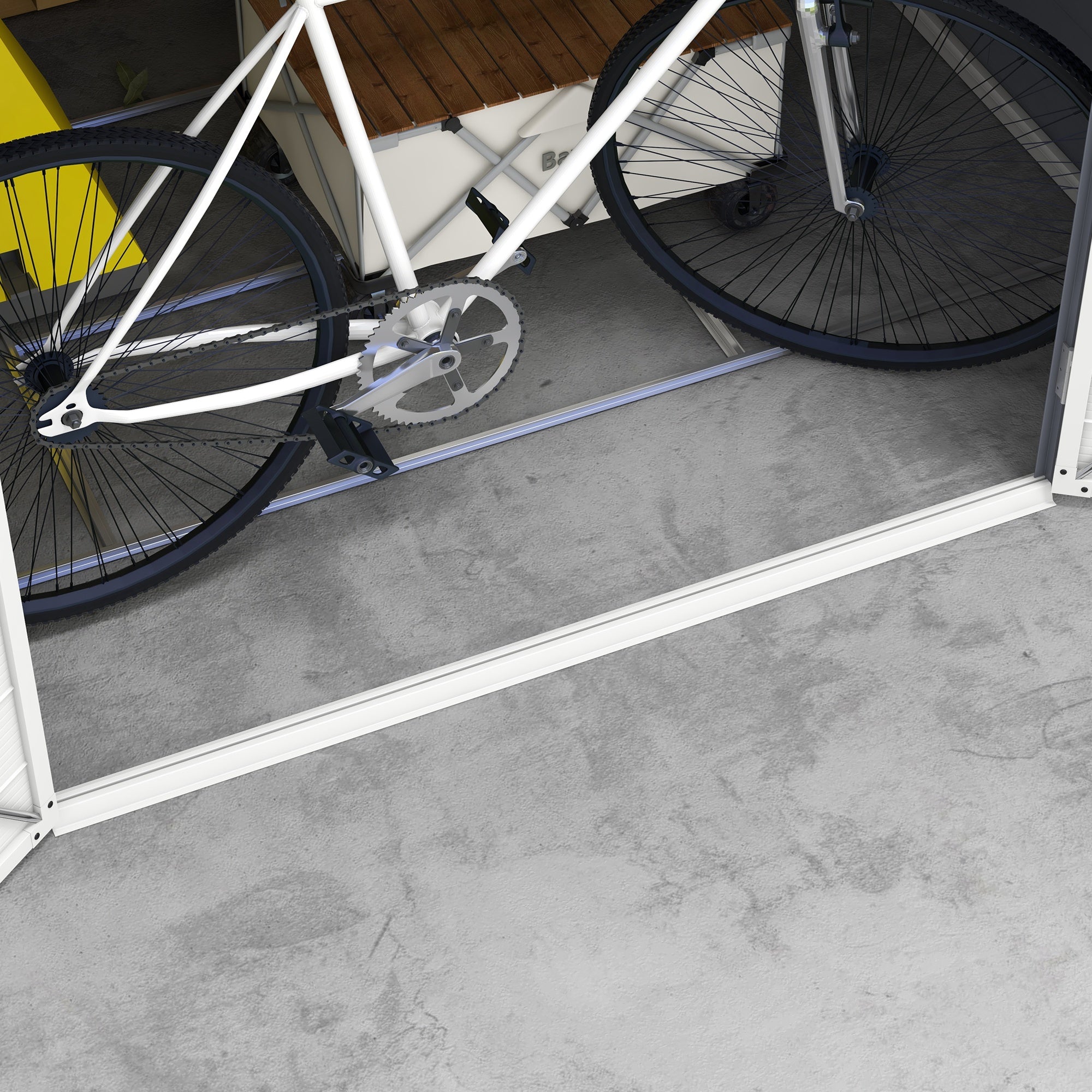 Tool Shed 4.1m³, Garden Shed with Gable Roof, 240 x 190 x 180/228 cm, Tool Shed with Lockable Door, Window, Bicycle Garage, Garden Cabinet for Backyard, Garden, Gray