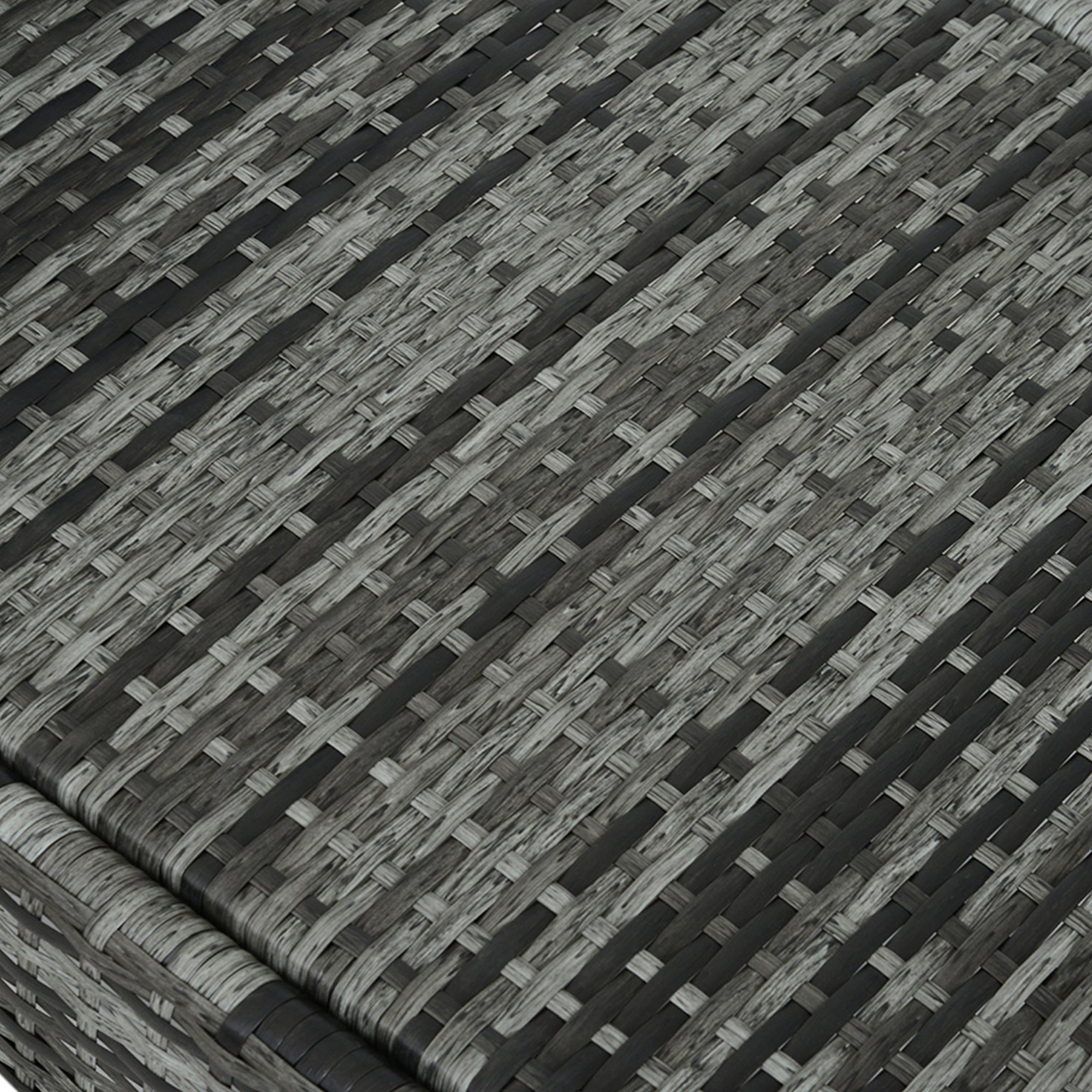 Rattan Sun Lounger with 5-Position Adjustable Backrest, Cushion, Wheels, Pillow, 160 kg Capacity Recliner Chair for Garden, 200x73x30-103cm, Gray