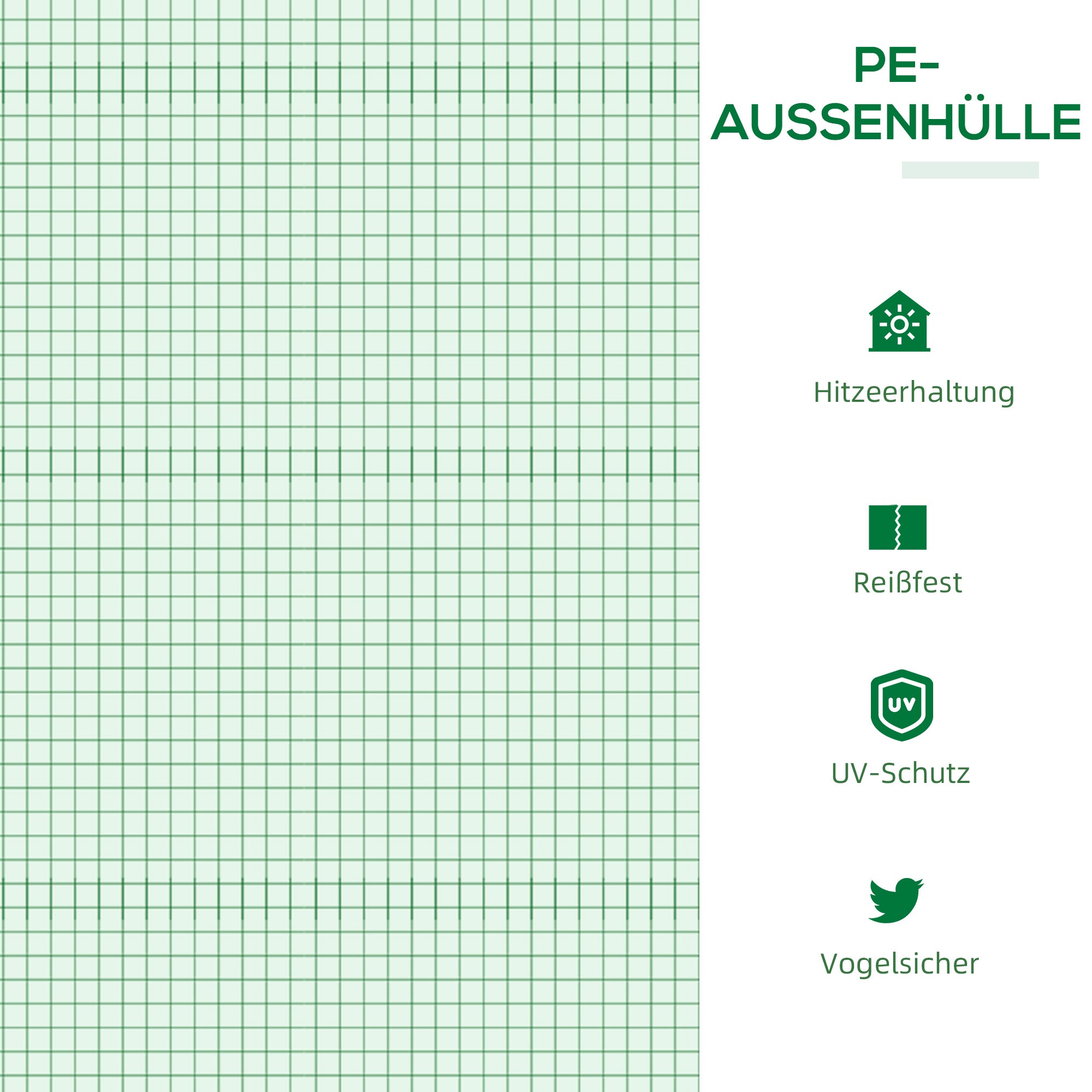 Polyethylene Greenhouse with Window PE Greenhouse Tomato House Cold Frame 120 x 60 x 60 cm Green
