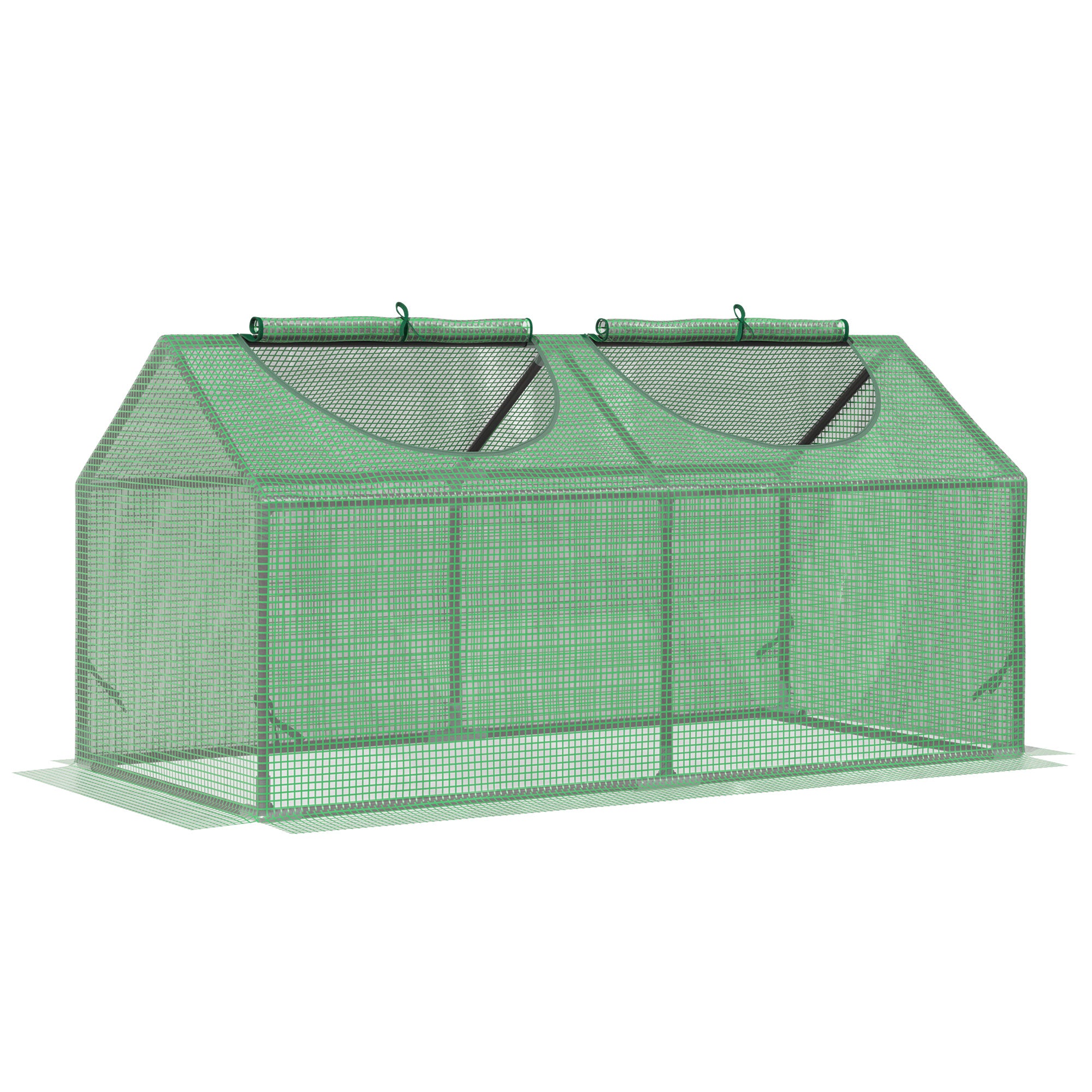 Polyethylene Greenhouse with Window PE Greenhouse Tomato House Cold Frame 120 x 60 x 60 cm Green