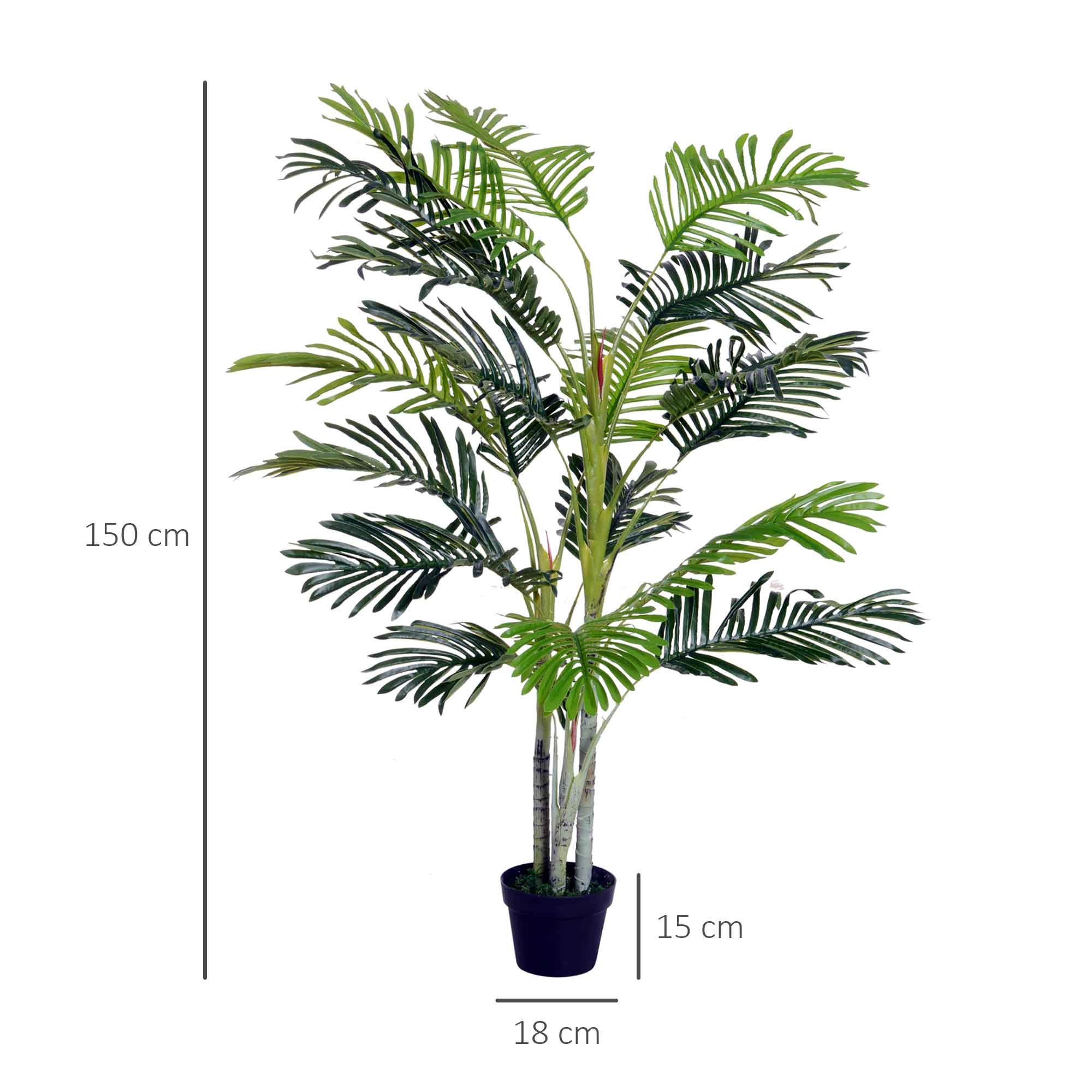 Artificial Palm Tree Large 150 cm, Artificial Plant, Artificial Palm, Plastic Artificial Plants in Pot, Fake Plant like real for Living Room Bedroom Office Garden Modern Decoration Gift