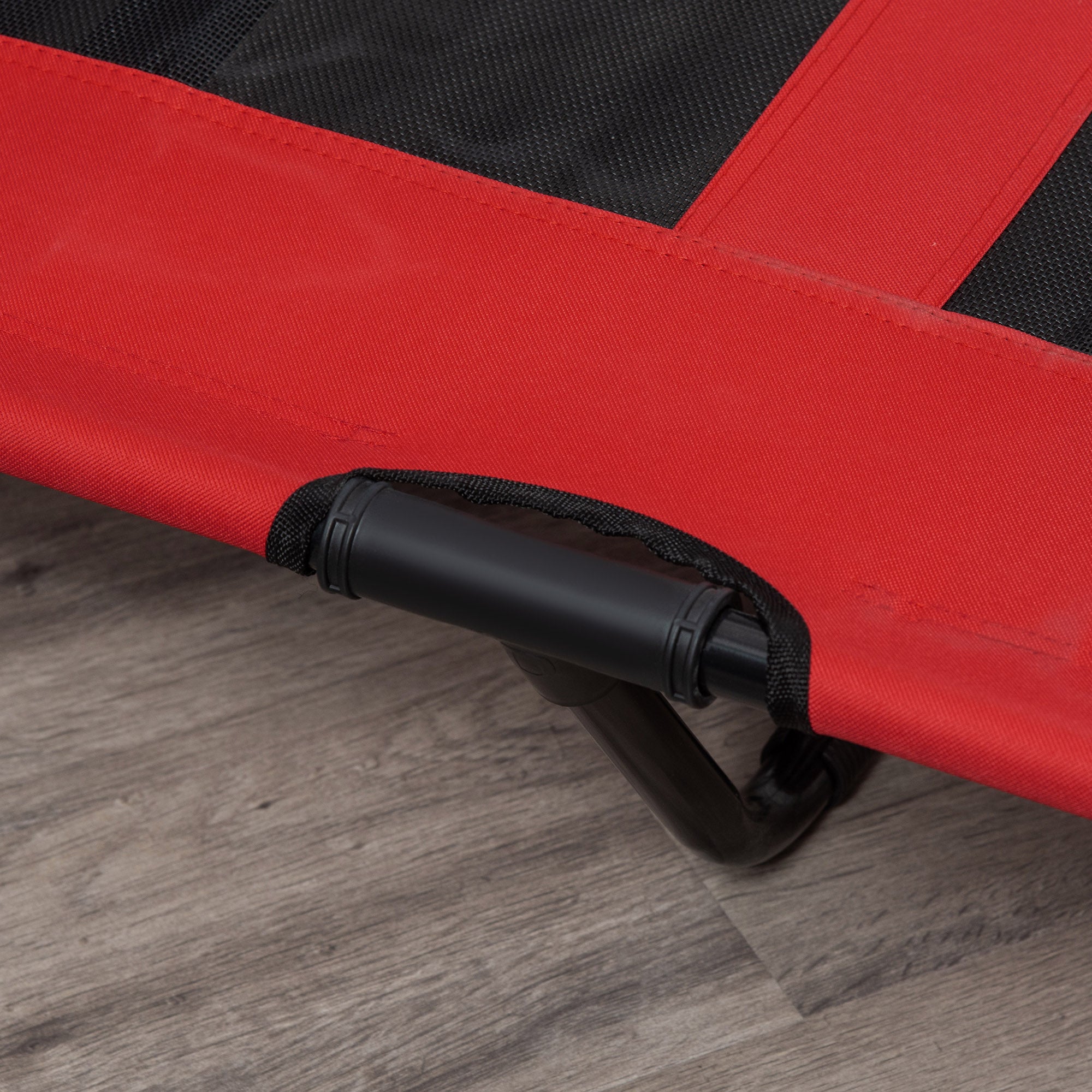 Outdoor Dog Bed, Elevated Pet Bed for Large Dogs, Cooling Pet Cot with Washable Mesh & Sturdy Metal Frame, Pet Bed for Travel Garden & Outdoor, 122 x 92 x 23 cm, Red