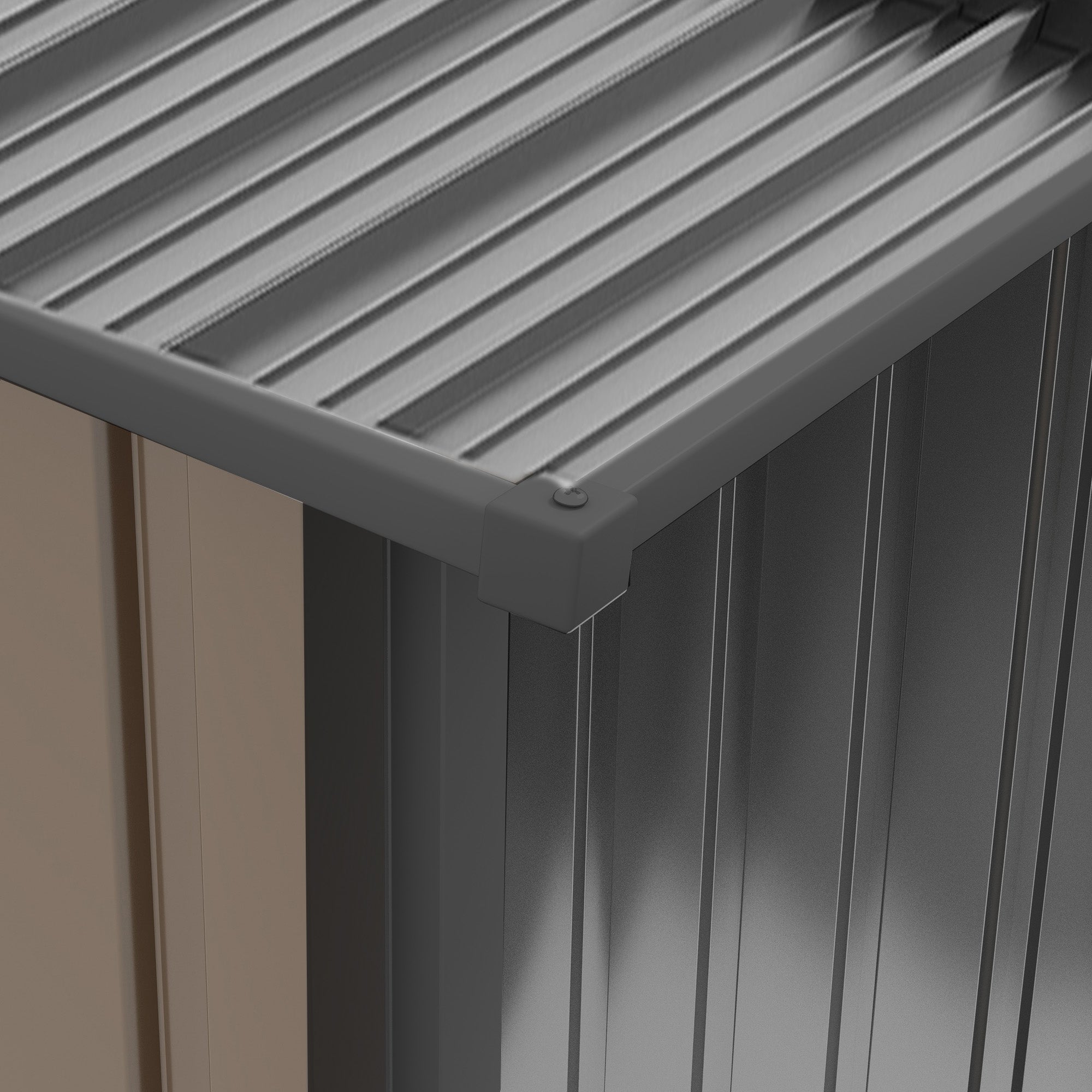 Metal Tool Shed 1.6m³ 100x103x160cm Garden Shed with Pent Roof Lockable Door Weatherproof Outdoor Storage Cabinet for Garden Yard, Brown