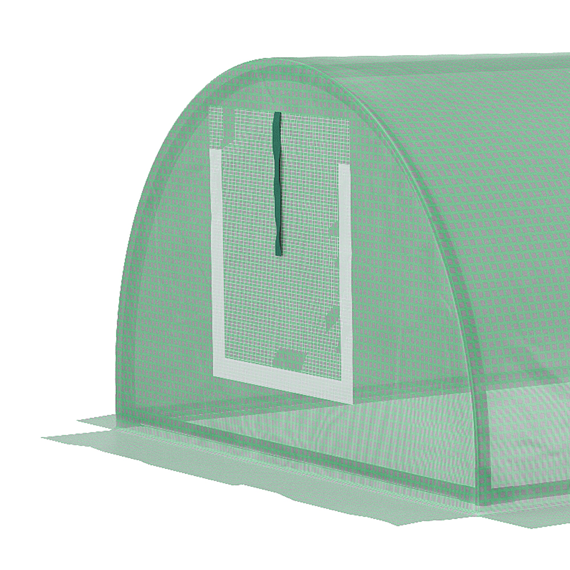 Greenhouse with Roll-Up Window Dome, Winterproof Steel Frame Greenhouse Water-Resistant Garden Greenhouse for Balcony Tomato House with UV Protection 200x80x45cm Tomato Greenhouse for Vegetables, Green