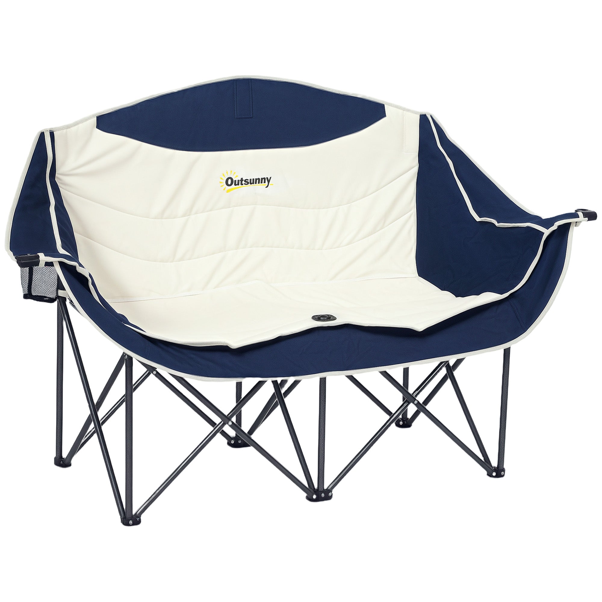 2-Seat Folding Camping Chair with Cup Holders & Carry Bag — Outdoor Folding Chair, Padded, Supports up to 250 kg (≈551 lb)